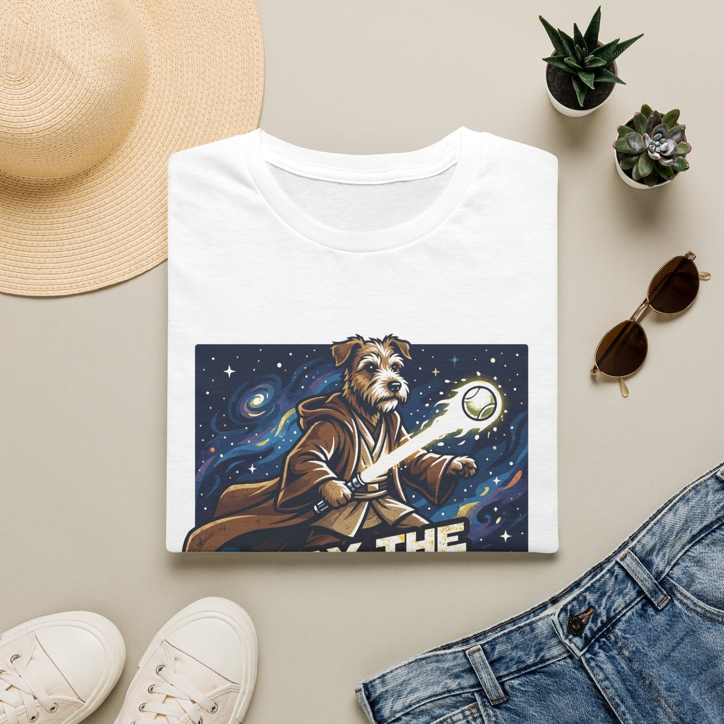 May the Fetch Be With You T-Shirt — Star Wars Dog Jedi Graphic Tee