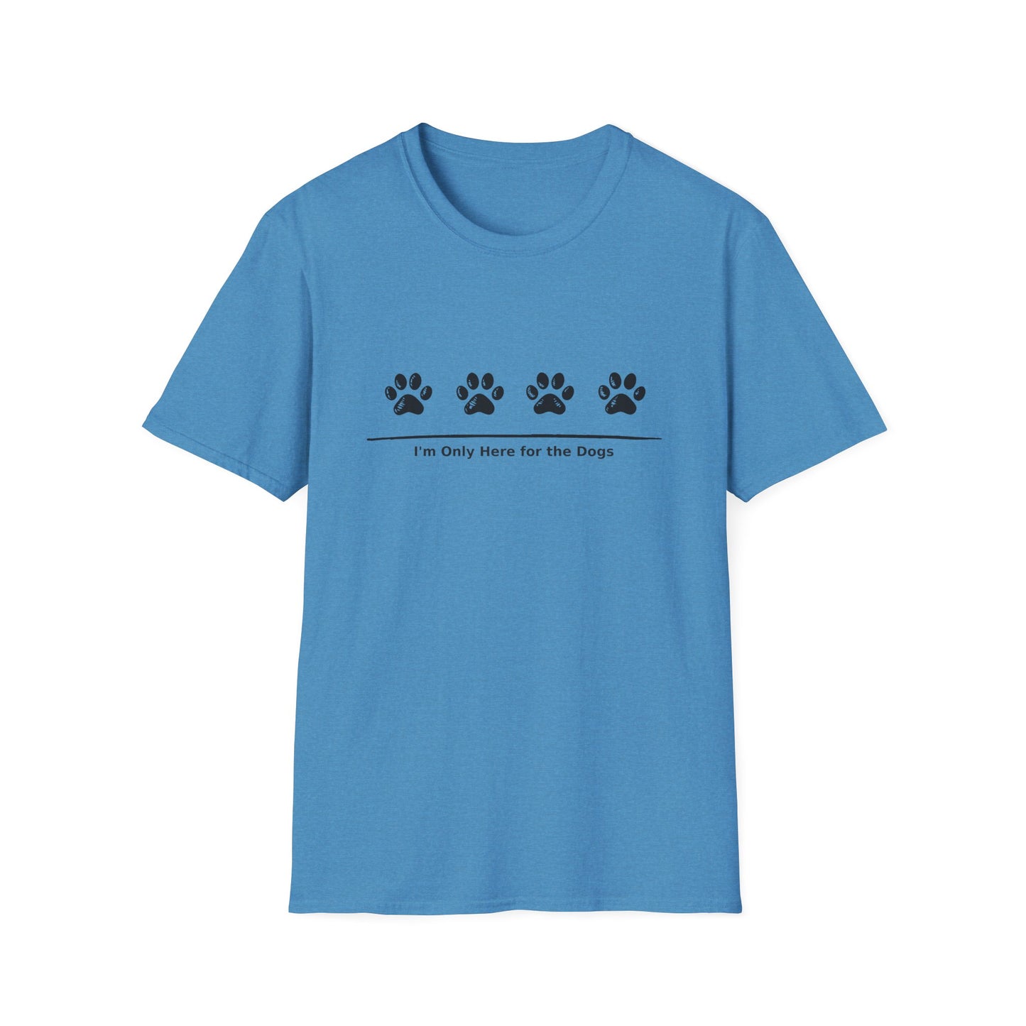 "I'm Only Here for the Dogs" Paw Print Tee