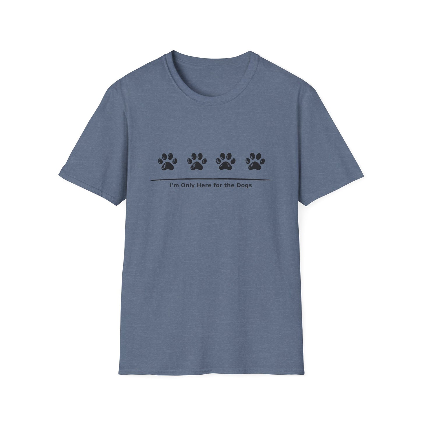 "I'm Only Here for the Dogs" Paw Print Tee