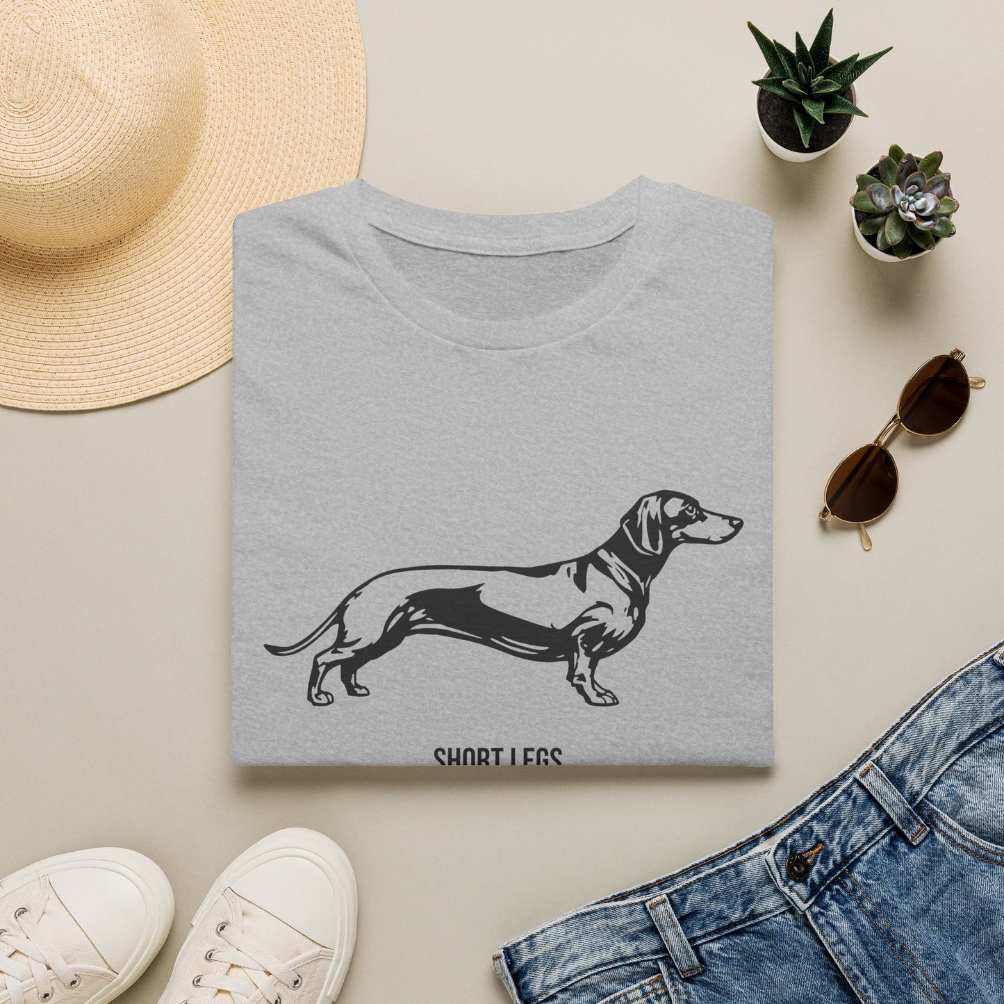 Dachshund Graphic T-Shirt — "Short Legs Big Attitude"