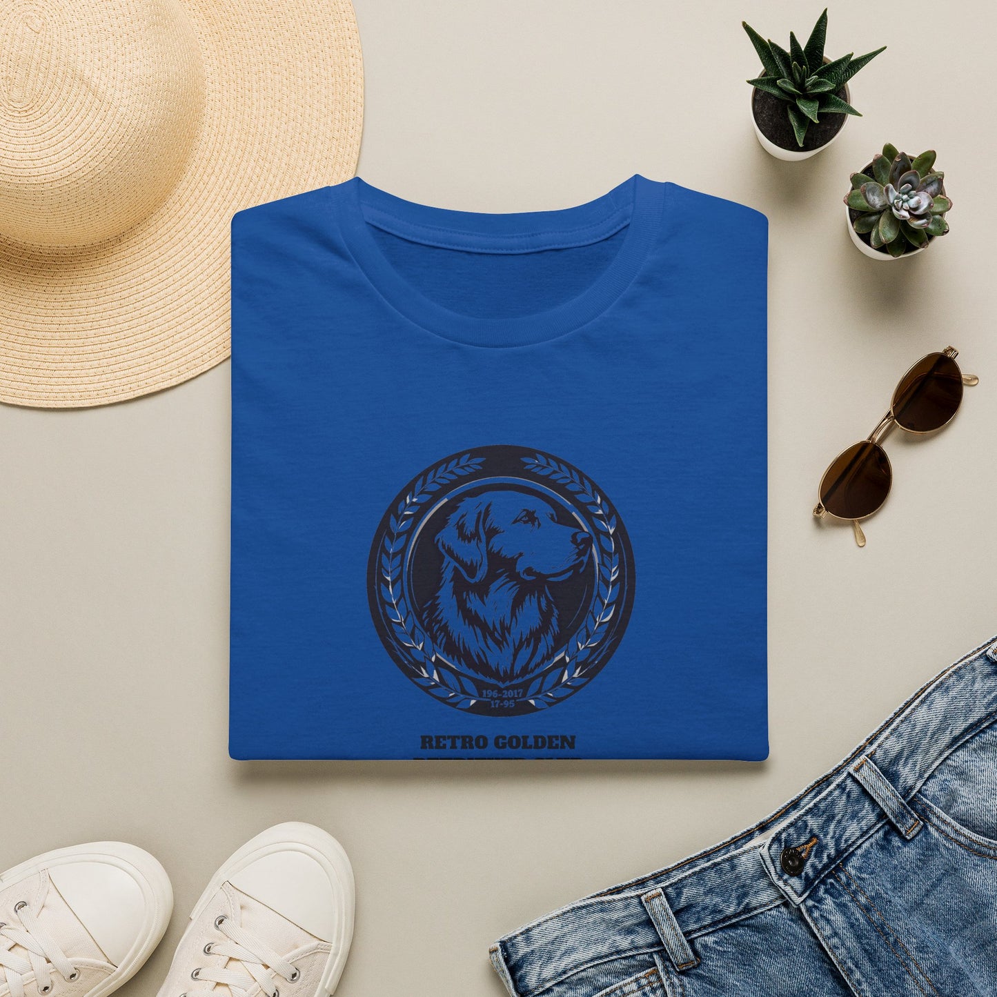 Golden Retriever Logo T-Shirt — Retro Golden Dog Graphic Tee