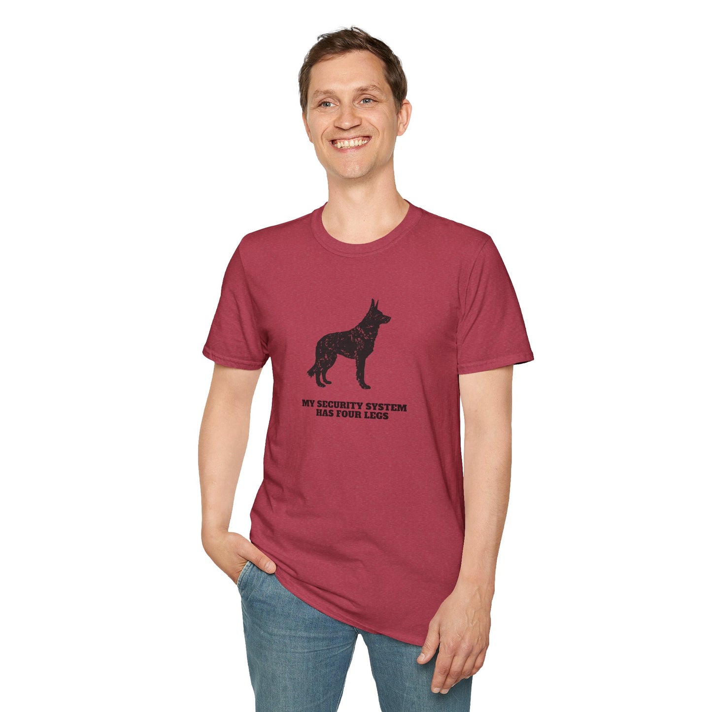 Dog Security T-Shirt — “My Security System Has Four Legs” Graphic Tee