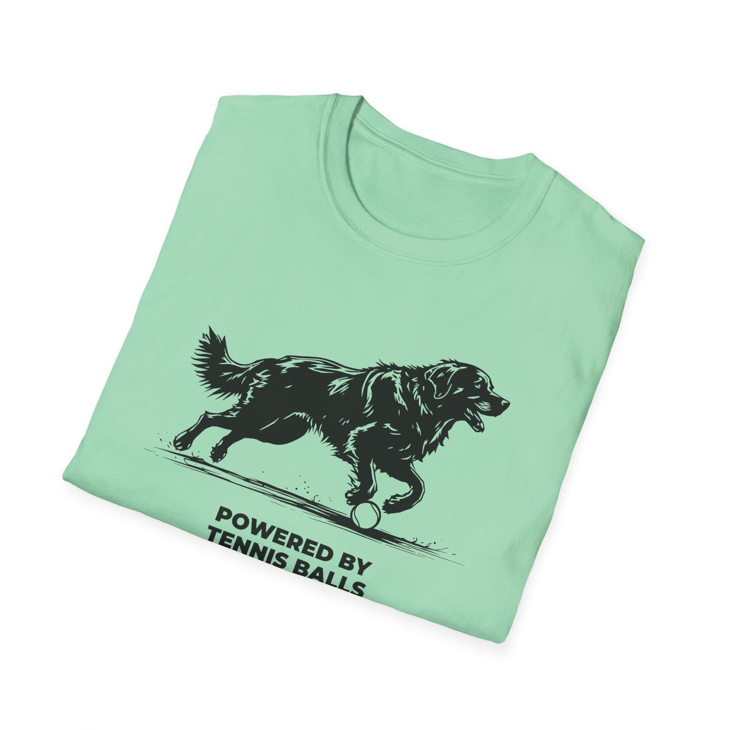 Retriever T‑Shirt — "Powered by Tennis Balls & Chaos" Graphic Tee