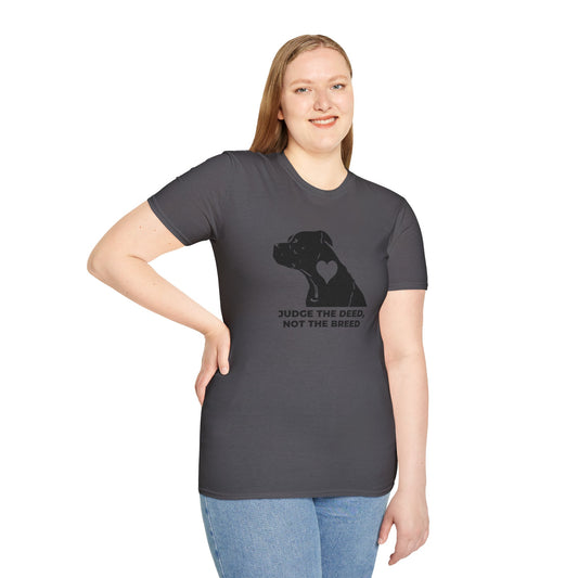T‑Shirt — “Judge the Deed Not the Breed” Dog Rescue Tee