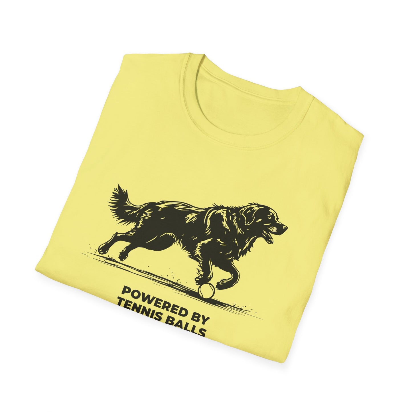 Retriever T‑Shirt — "Powered by Tennis Balls & Chaos" Graphic Tee