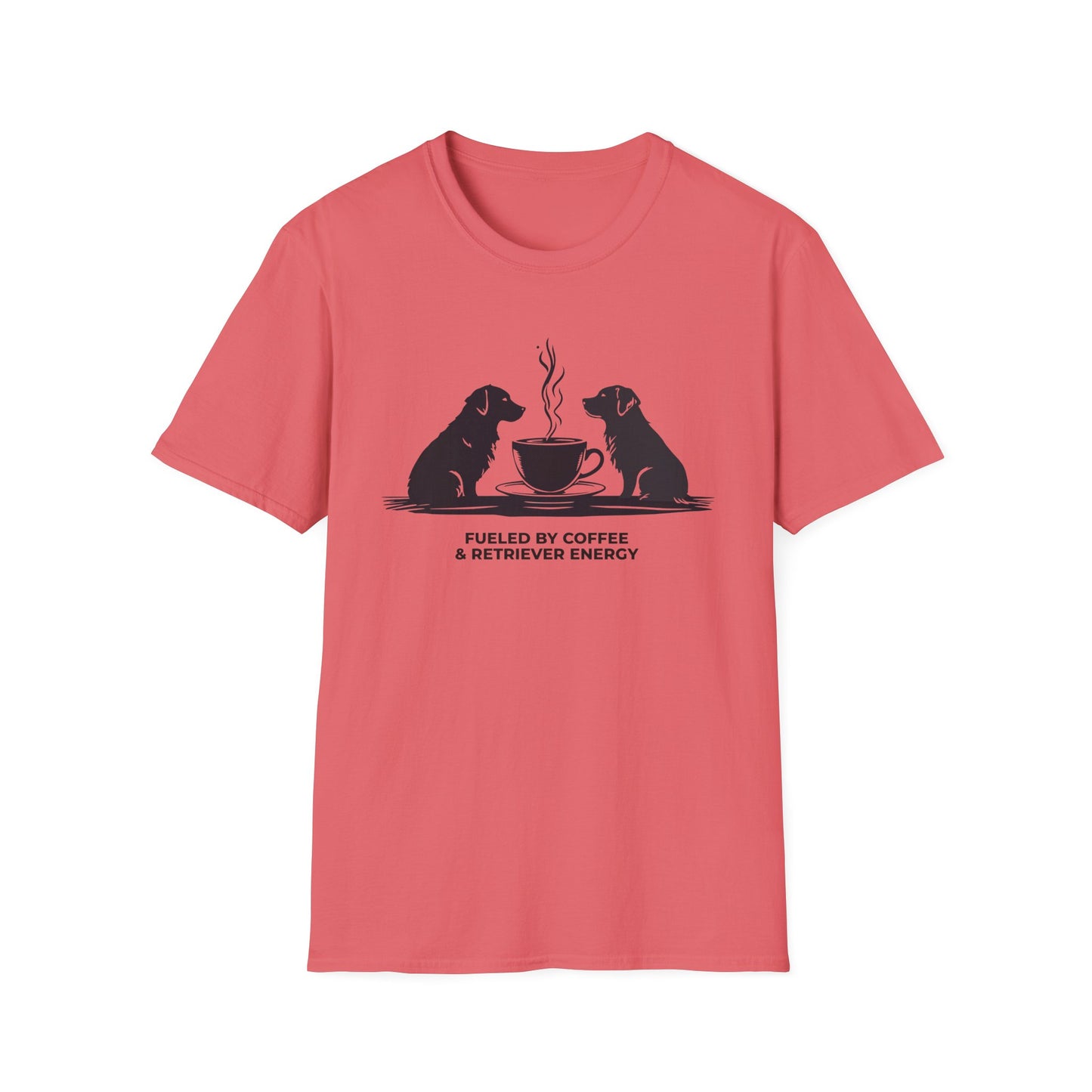 Coffee & Retriever T-Shirt — "Fueled by Coffee & Retriever Energy"