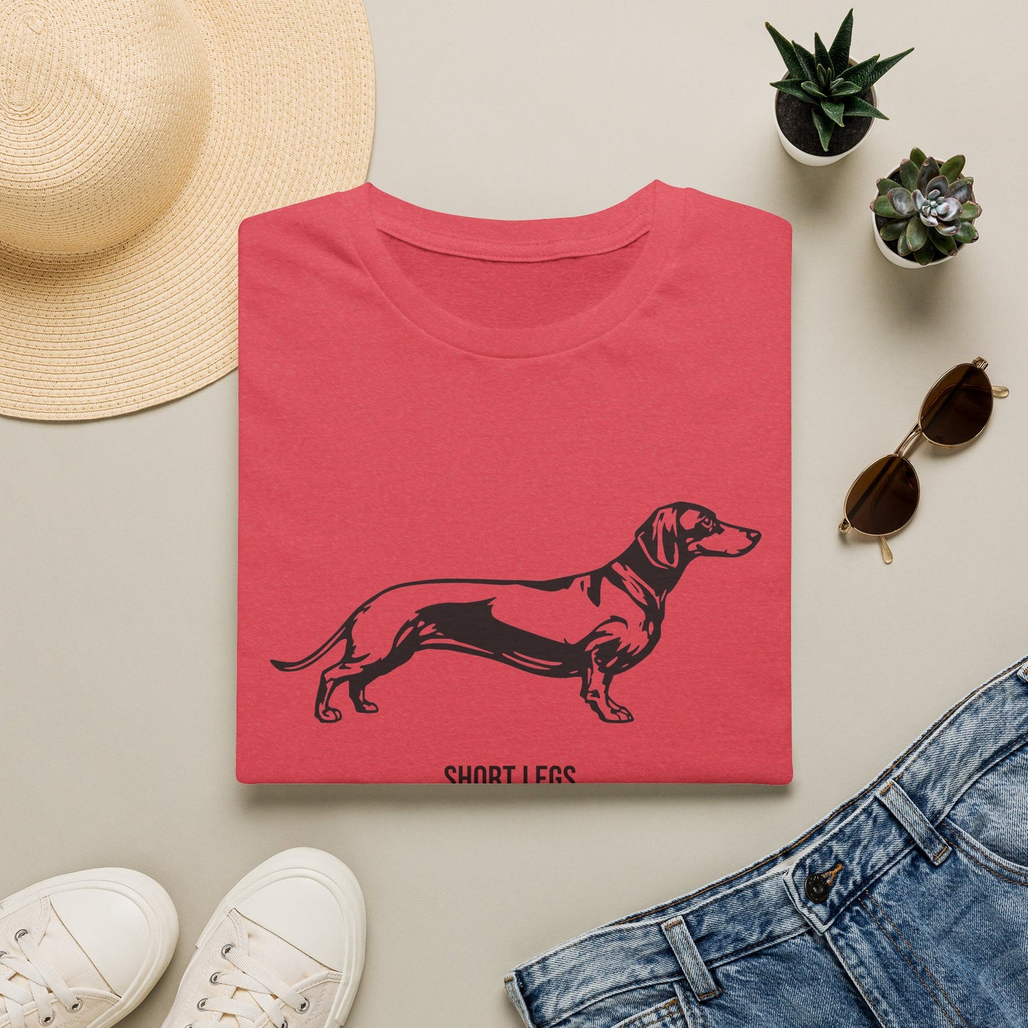 Dachshund Graphic T-Shirt — "Short Legs Big Attitude"