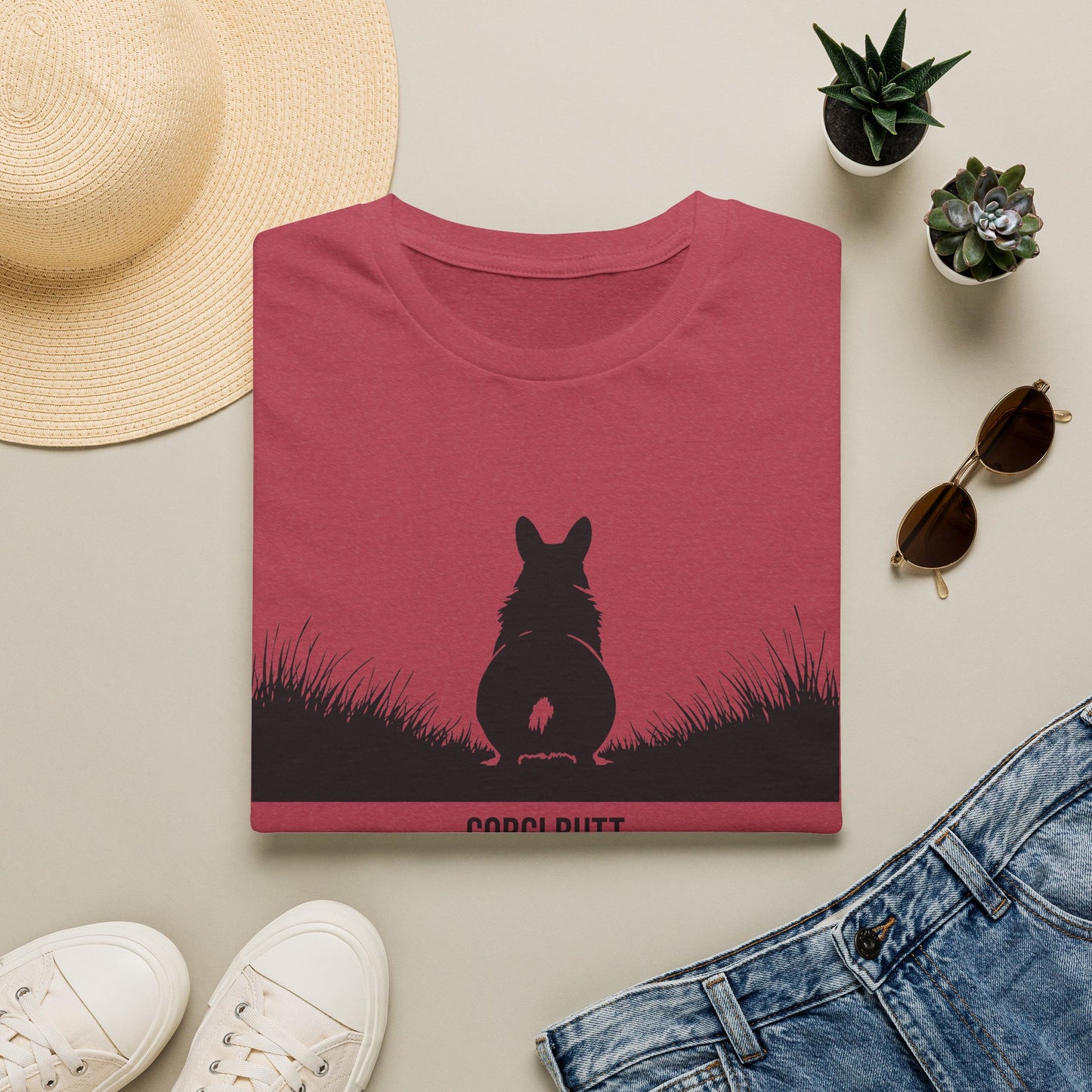 Corgi Butt T-Shirt — Cute Silhouette Dog Tee for Corgi Lovers
