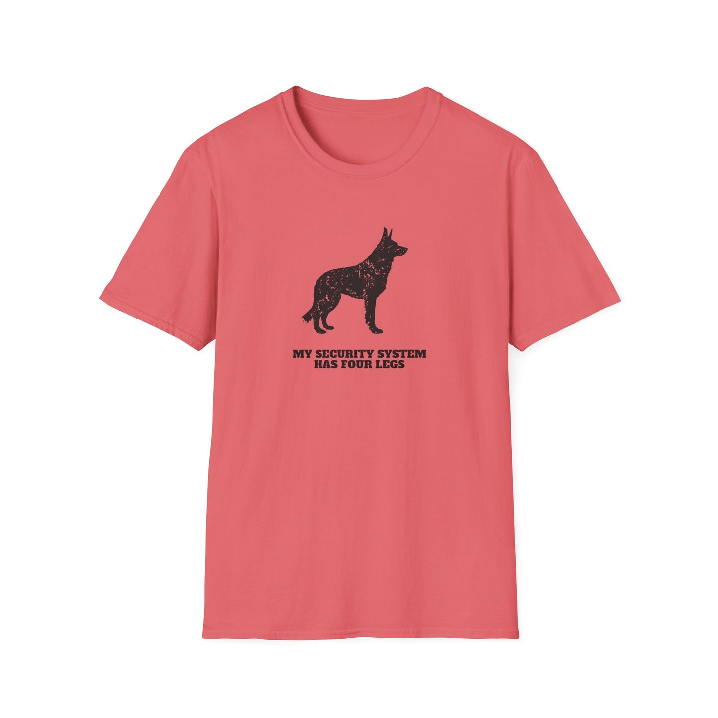 Dog Security T-Shirt — “My Security System Has Four Legs” Graphic Tee