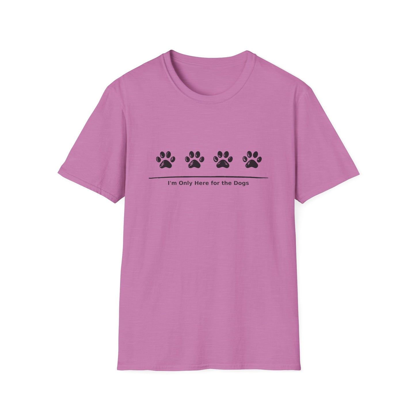 "I'm Only Here for the Dogs" Paw Print Tee