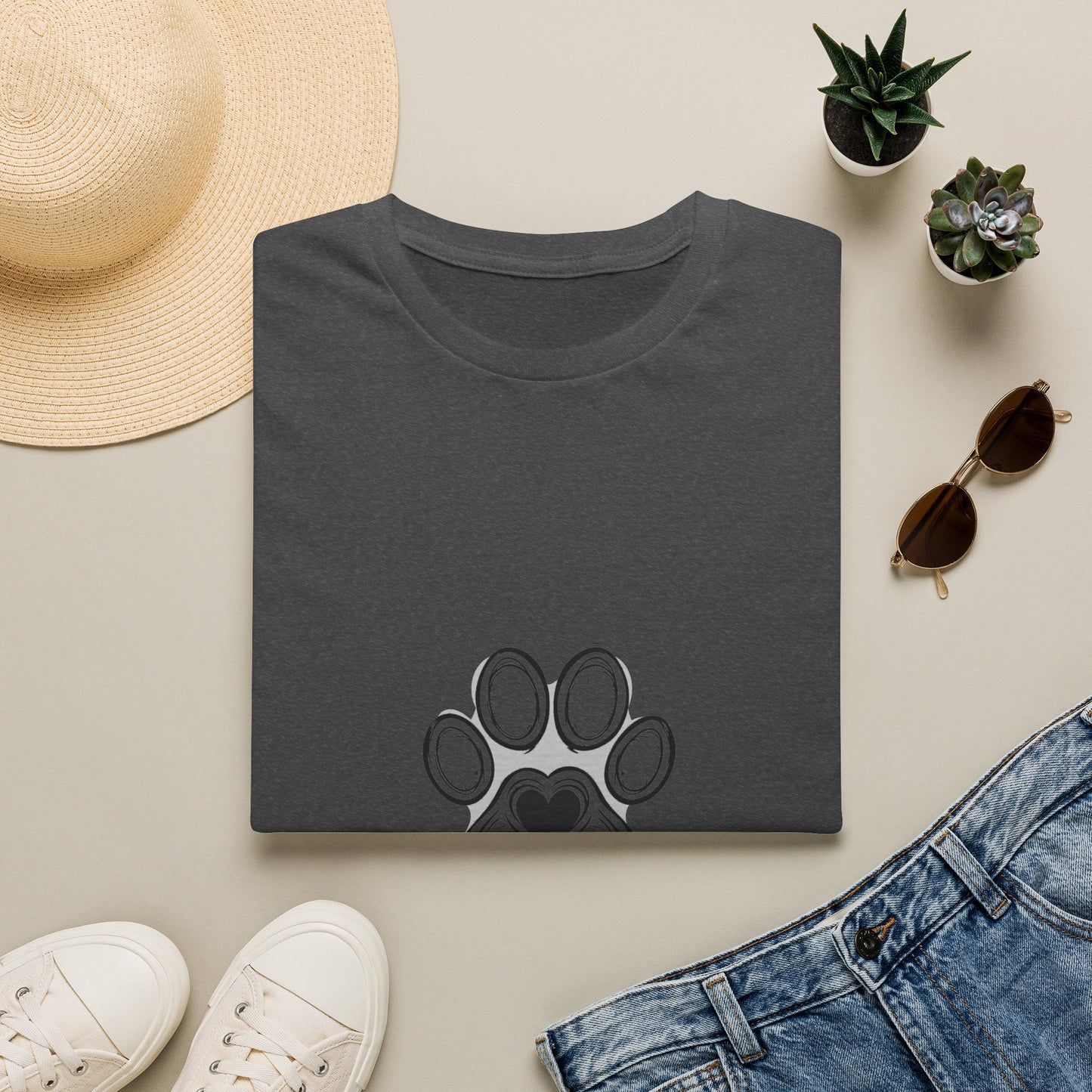 Dog Mom T-Shirt — Cute Paw Print Heart Tee for Pet Lovers