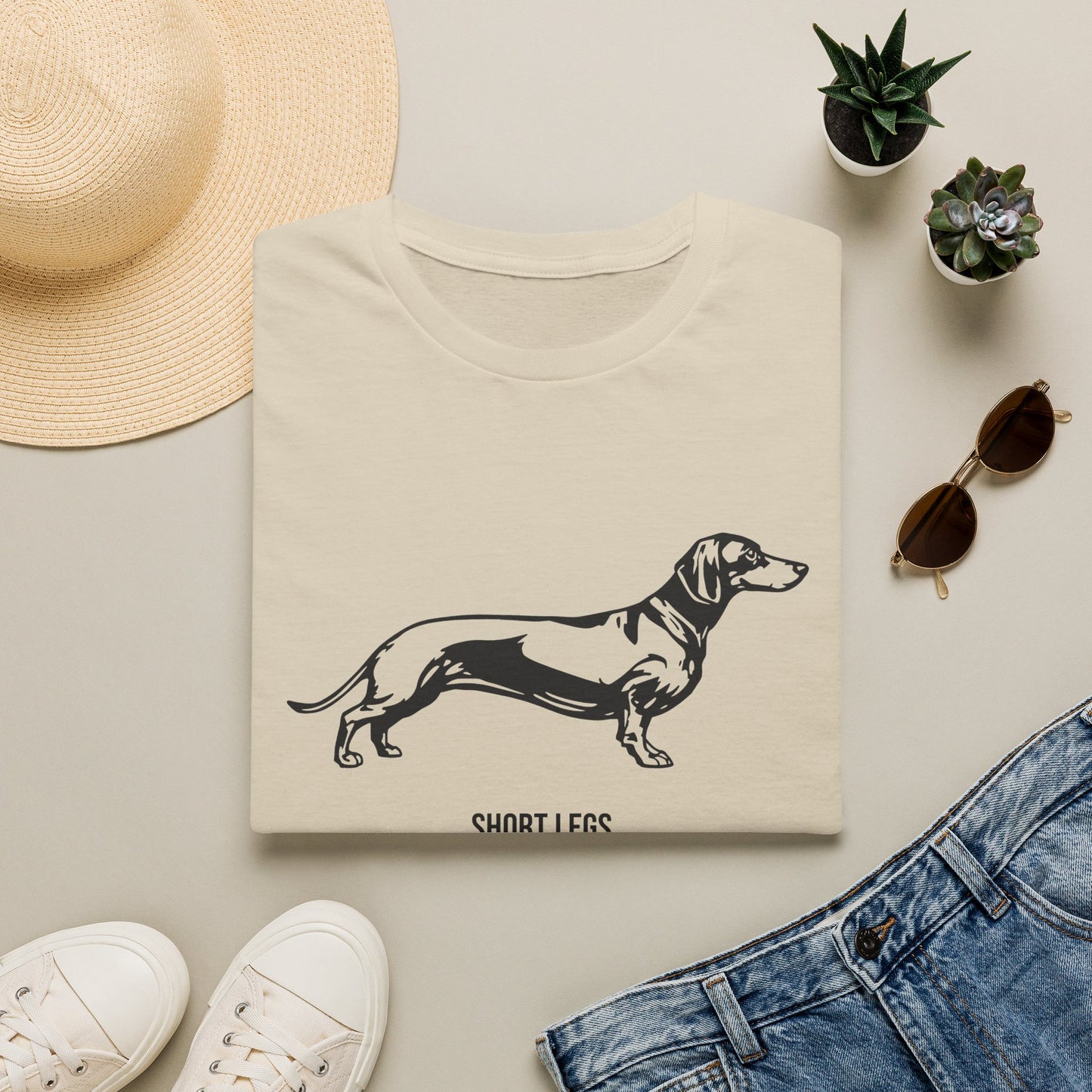 Dachshund Graphic T-Shirt — "Short Legs Big Attitude"