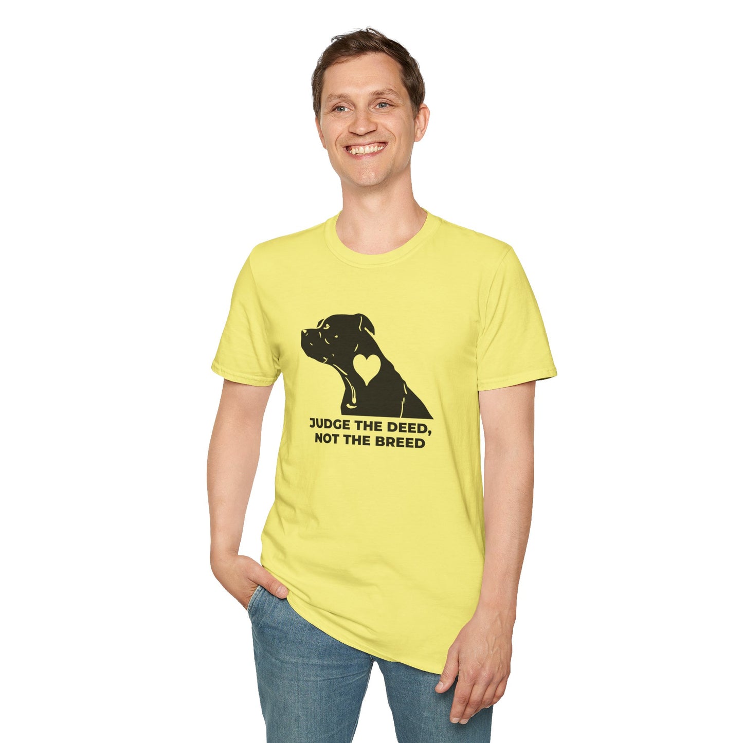 T‑Shirt — “Judge the Deed Not the Breed” Dog Rescue Tee