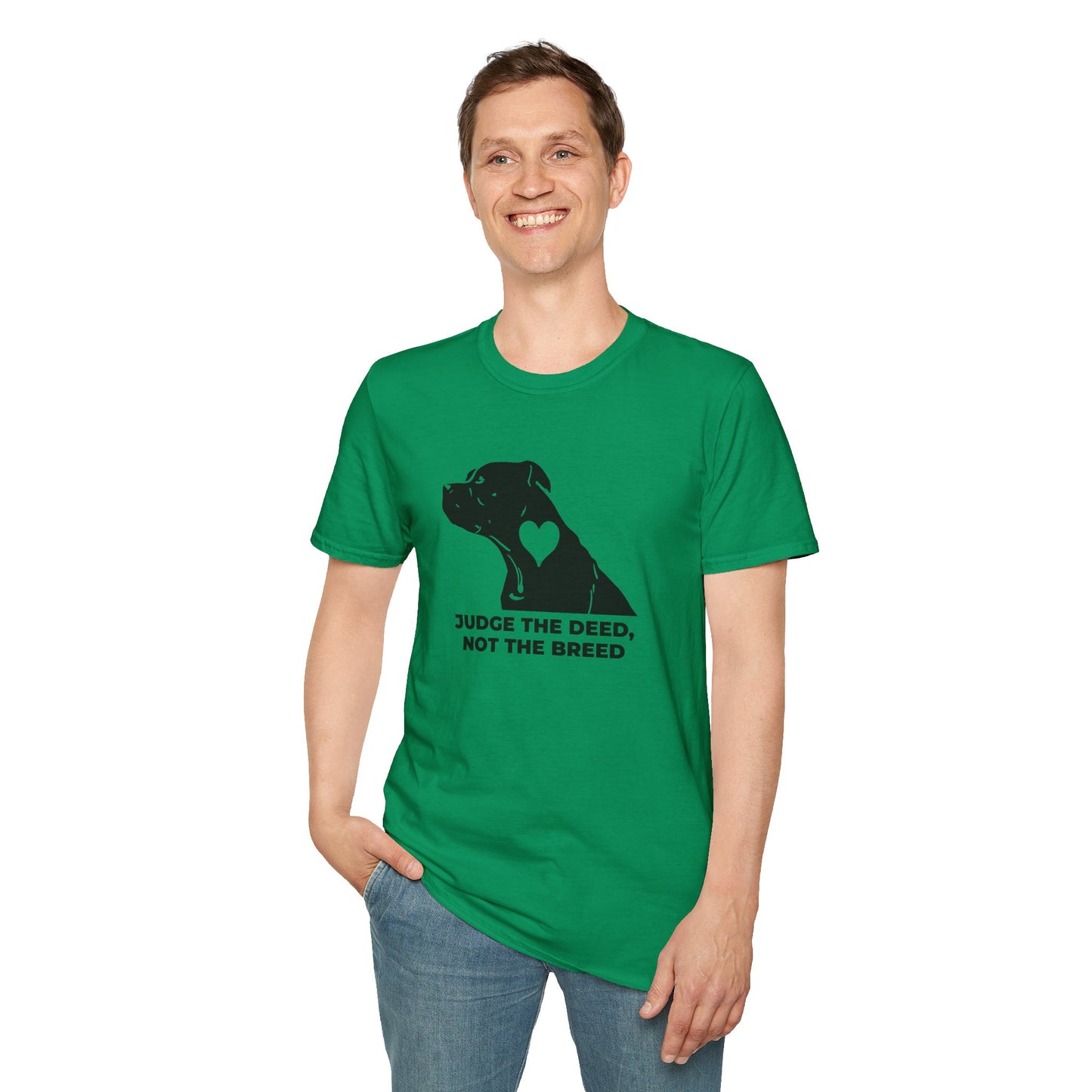 T‑Shirt — “Judge the Deed Not the Breed” Dog Rescue Tee