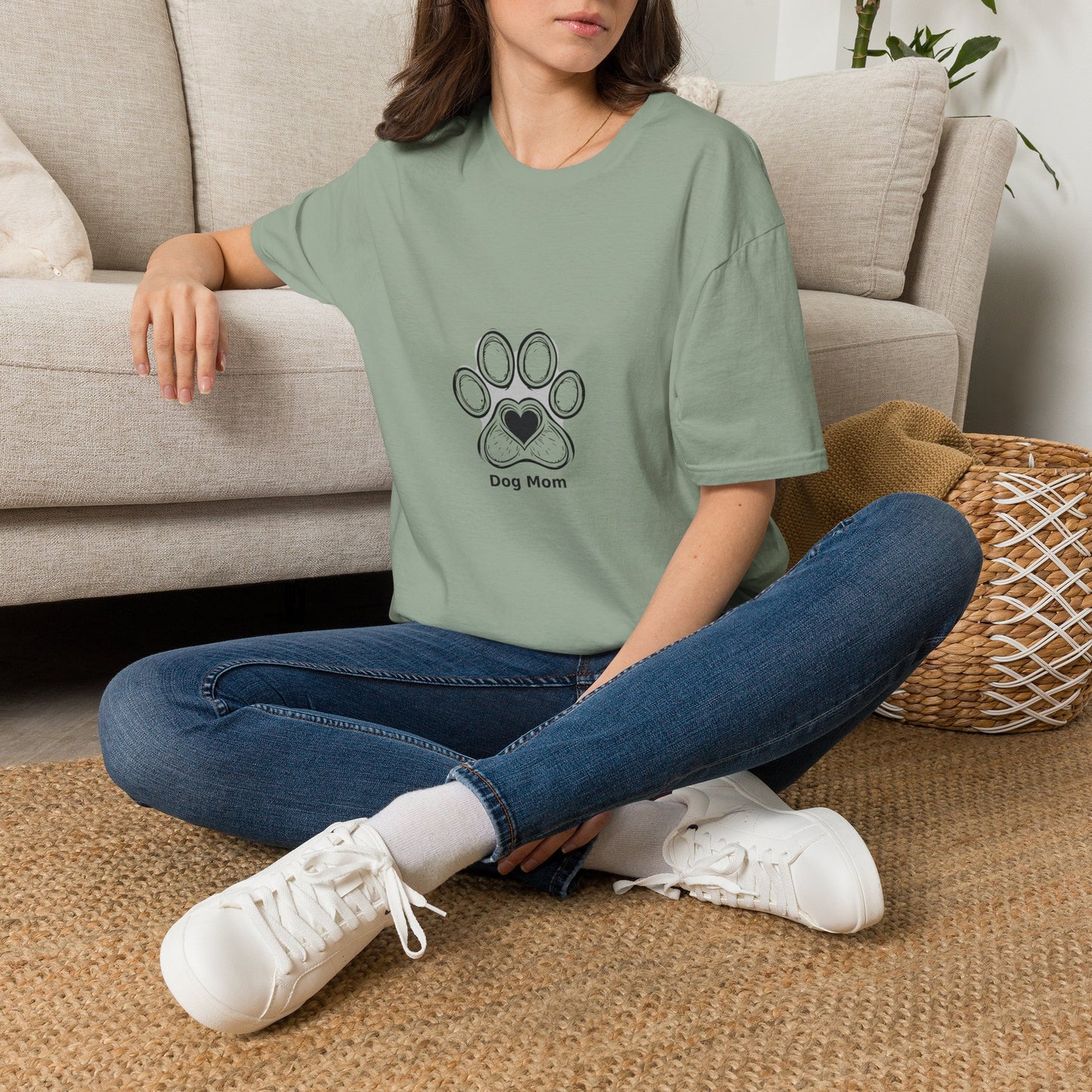 Dog Mom T-Shirt — Cute Paw Print Heart Tee for Pet Lovers