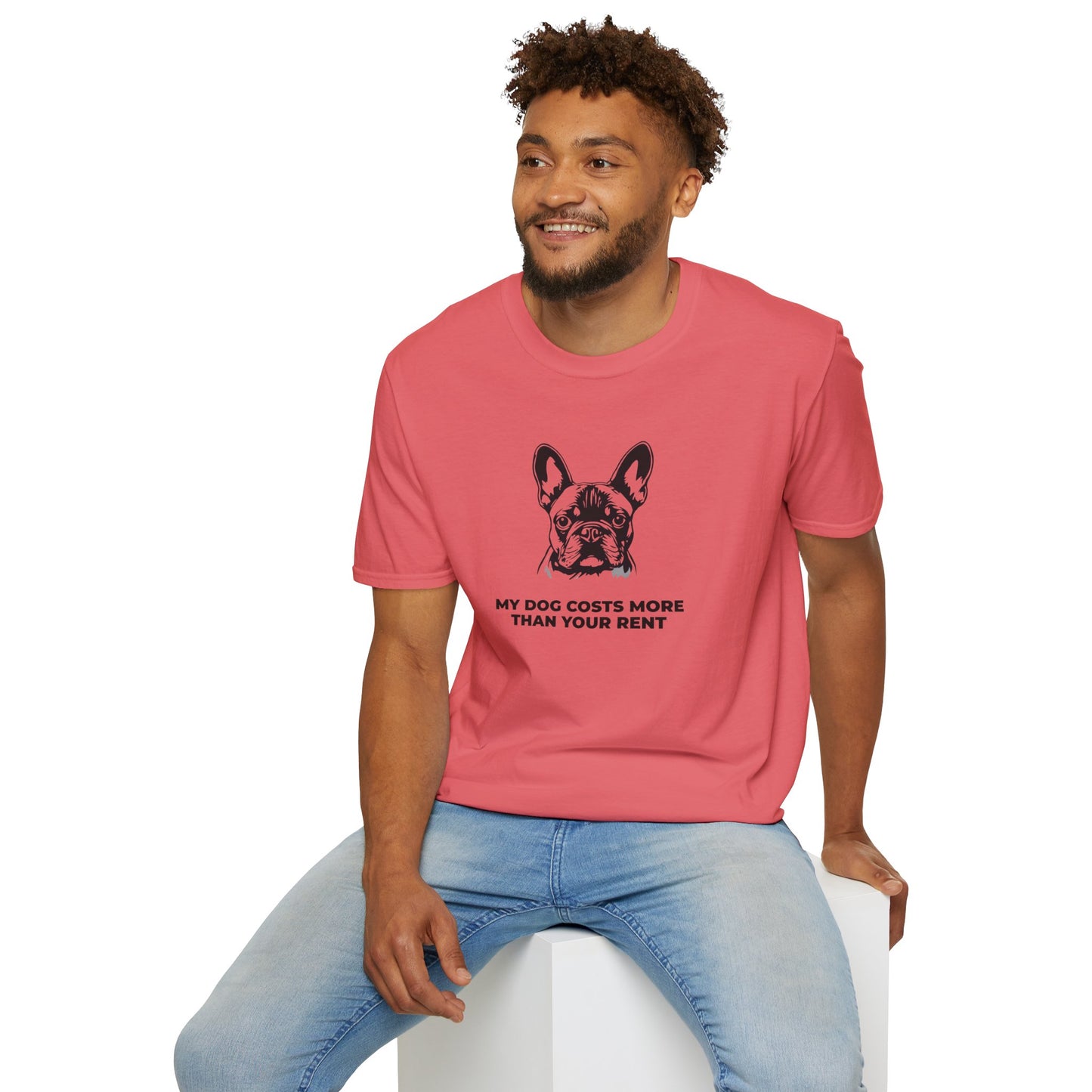 French Bulldog T-Shirt — "My Dog Costs More Than Your Rent" Cute Pet Lover Tee