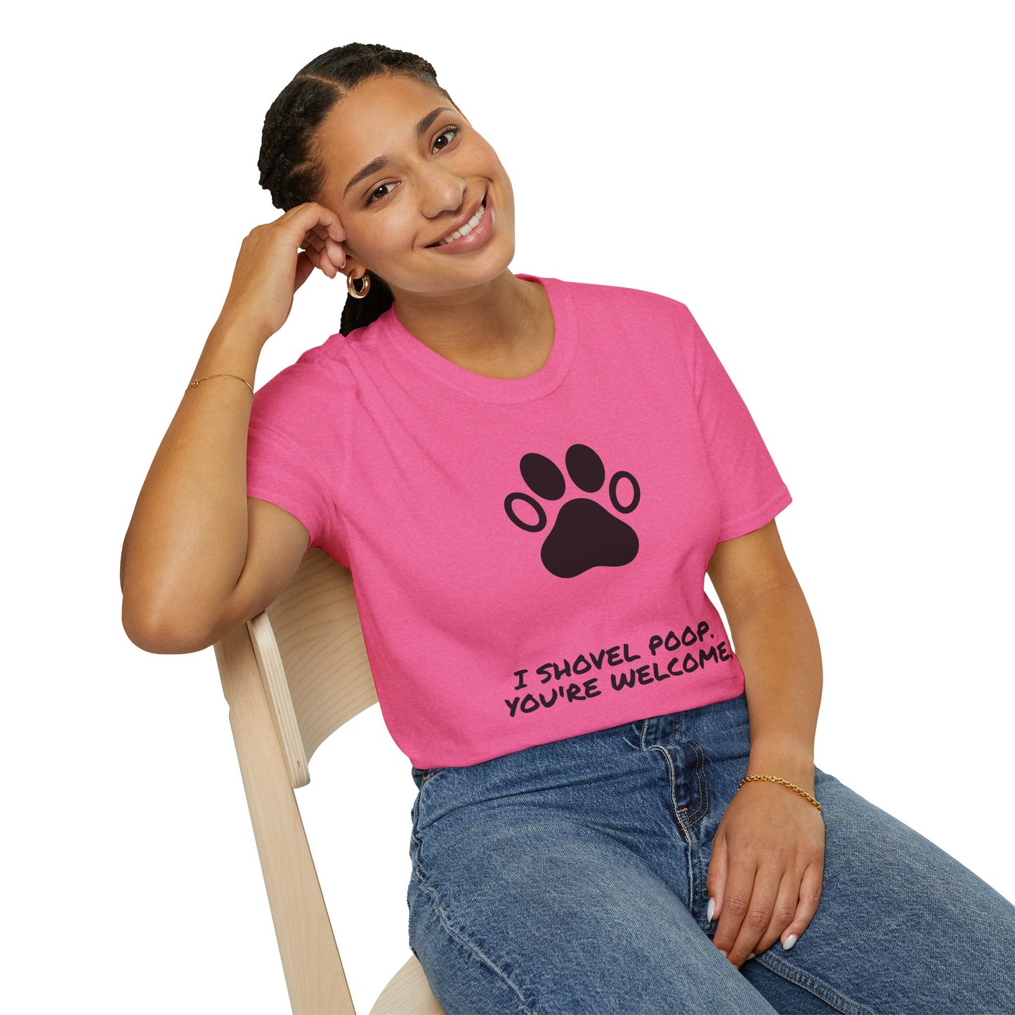 Paw Print T-Shirt — "I Shovel Poop, You're Welcome" Dog Lover Tee