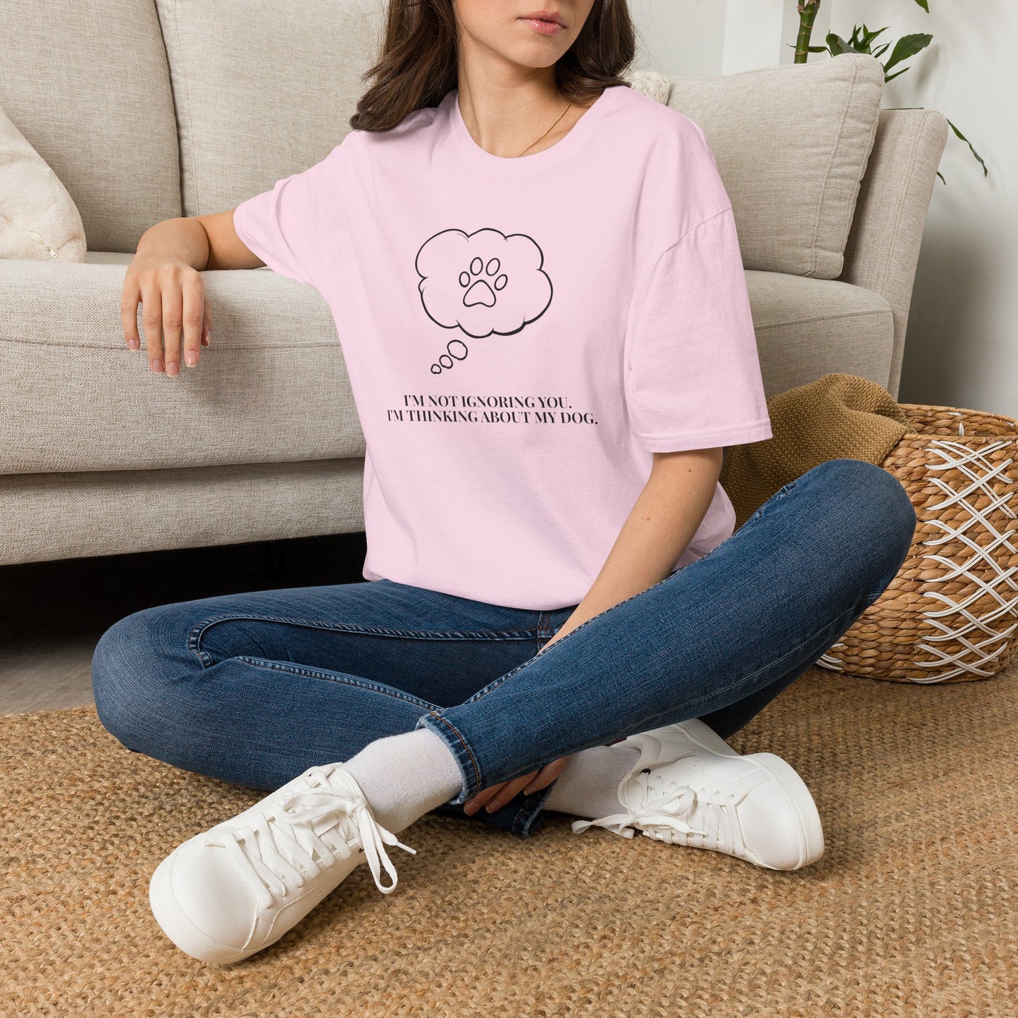 Pet Lover T-Shirt — "I’m Not Ignoring You I’m Thinking About My Dog" Paw Thought Bubble