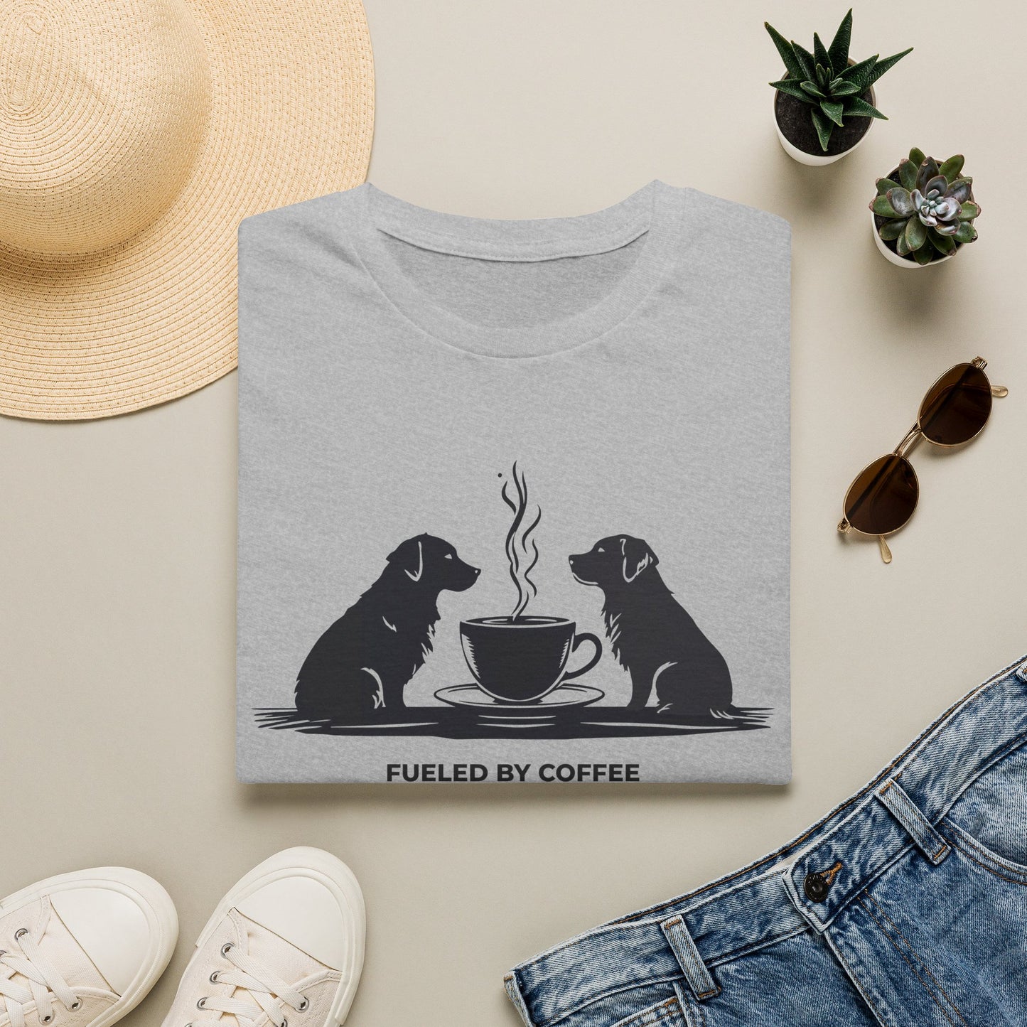 Coffee & Retriever T-Shirt — "Fueled by Coffee & Retriever Energy"