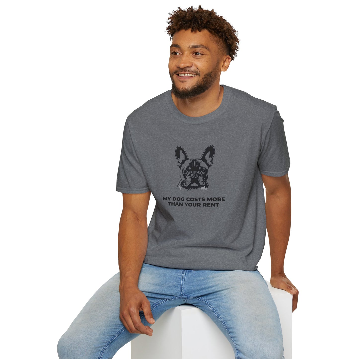 French Bulldog T-Shirt — "My Dog Costs More Than Your Rent" Cute Pet Lover Tee