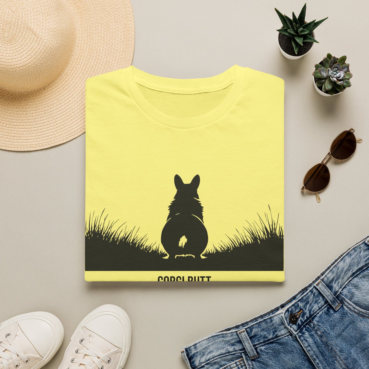 Corgi Butt T-Shirt — Cute Silhouette Dog Tee for Corgi Lovers
