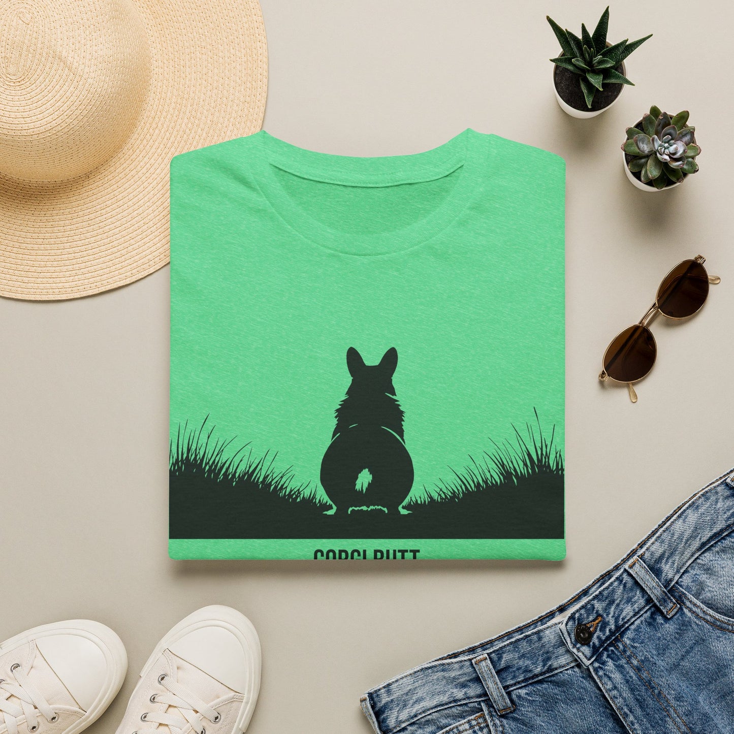 Corgi Butt T-Shirt — Cute Silhouette Dog Tee for Corgi Lovers