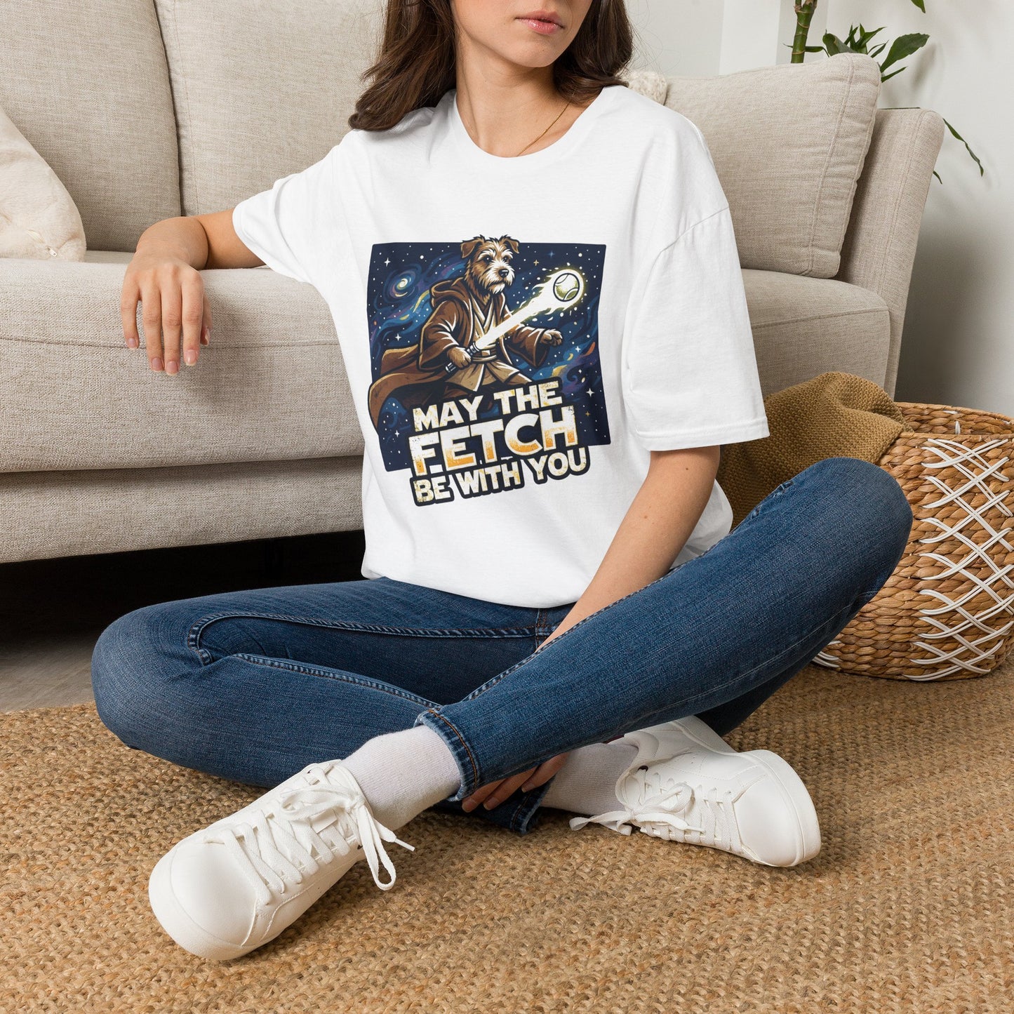 May the Fetch Be With You T-Shirt — Star Wars Dog Jedi Graphic Tee