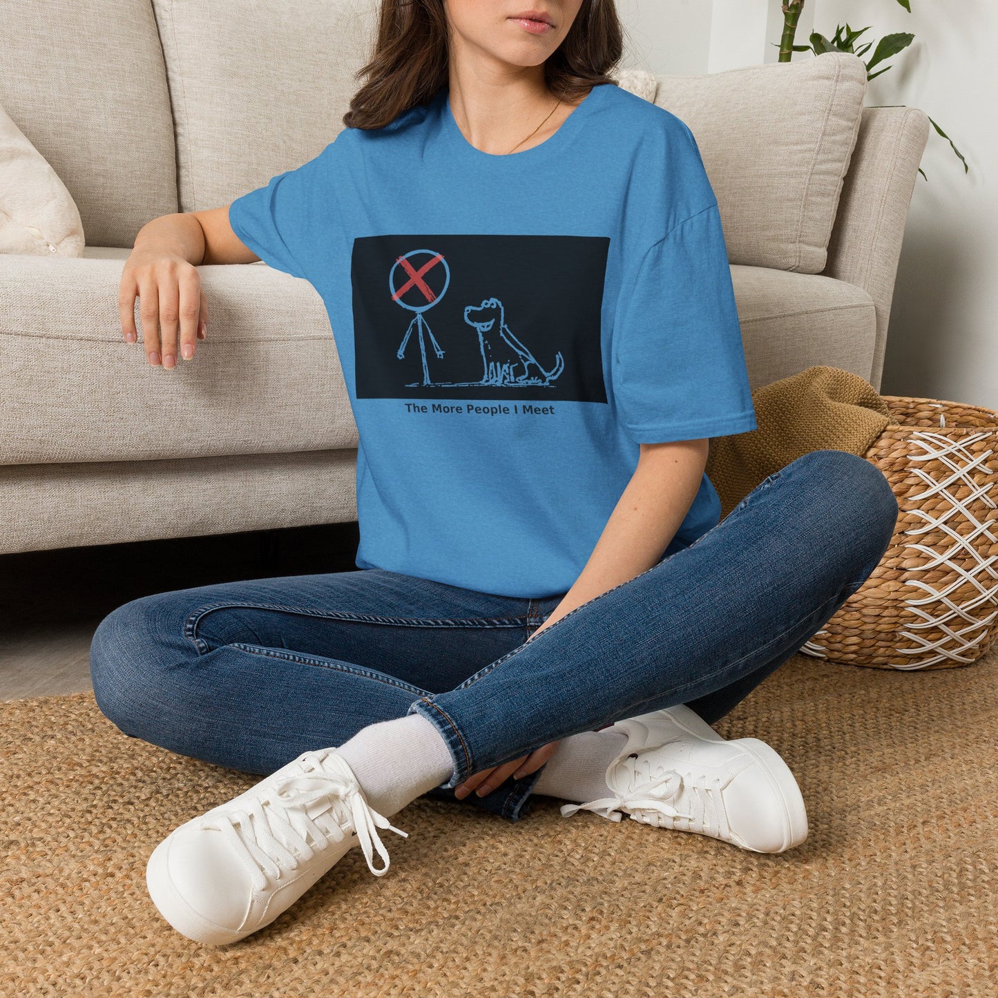 'The More People I Meet' Funny Dog Graphic Tee