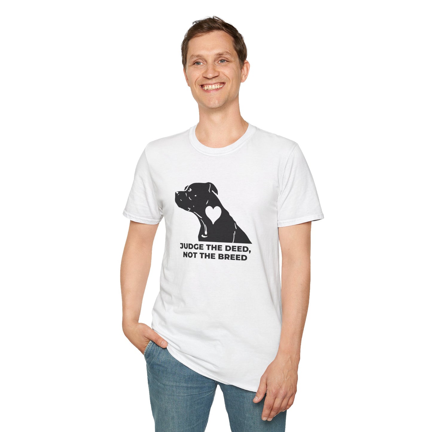 T‑Shirt — “Judge the Deed Not the Breed” Dog Rescue Tee