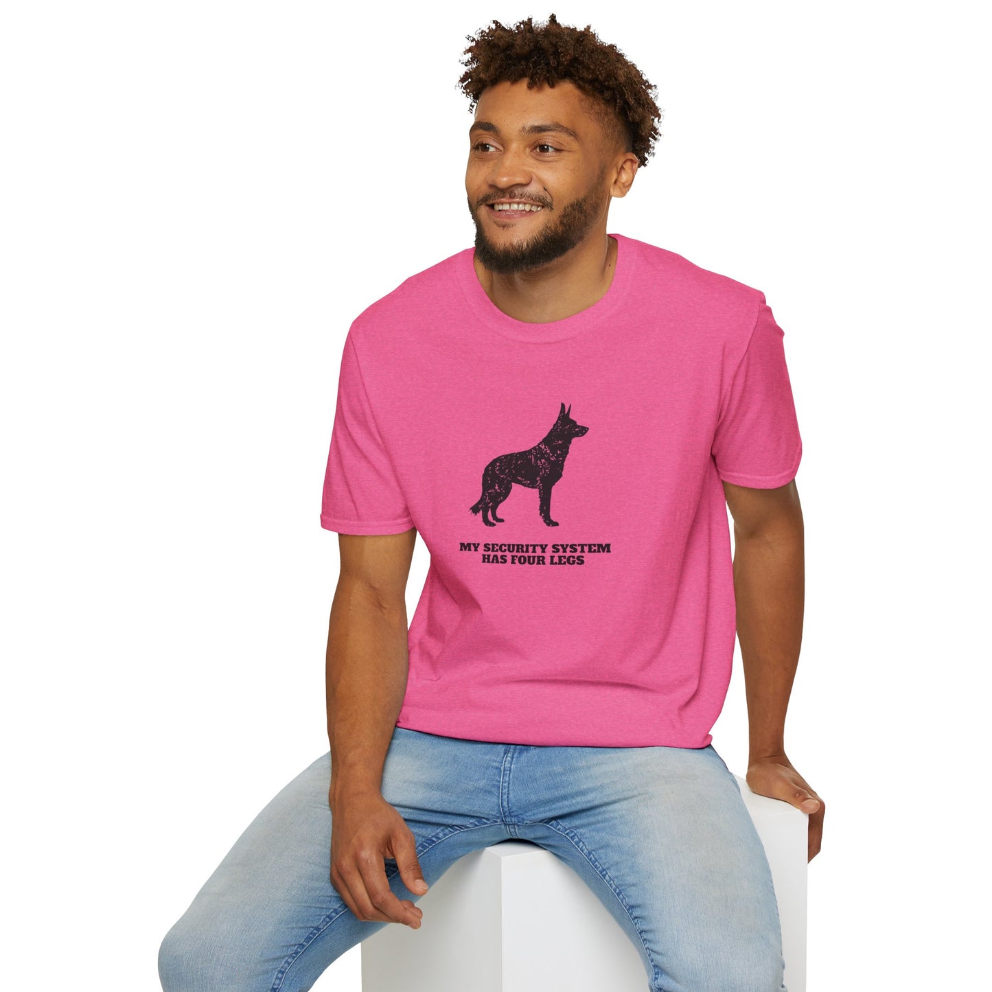 Dog Security T-Shirt — “My Security System Has Four Legs” Graphic Tee
