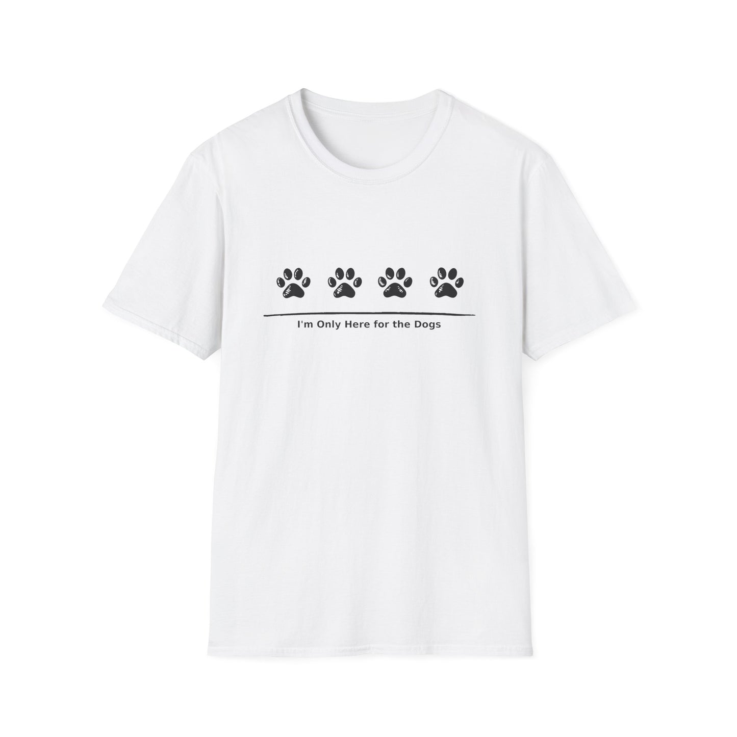 "I'm Only Here for the Dogs" Paw Print Tee