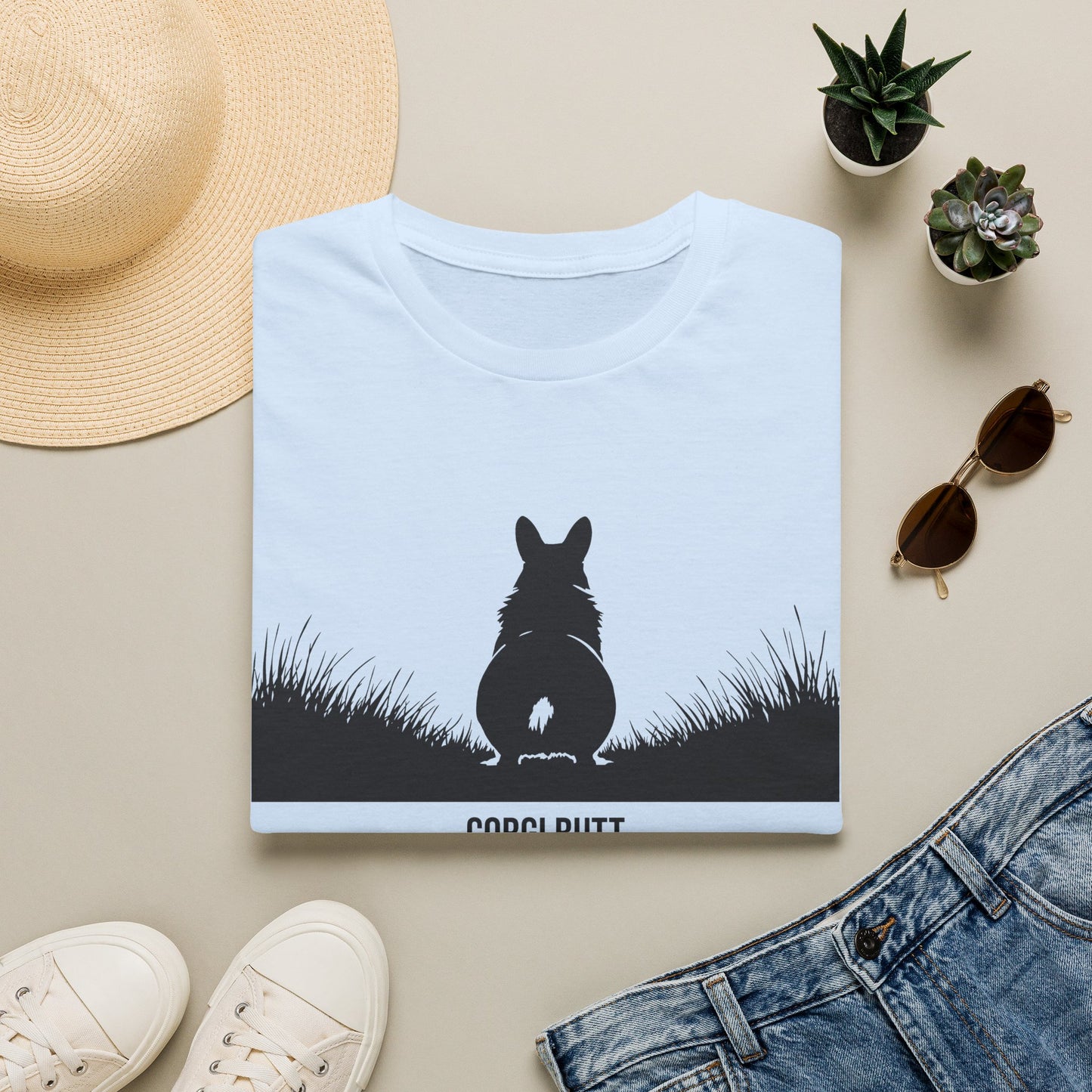 Corgi Butt T-Shirt — Cute Silhouette Dog Tee for Corgi Lovers