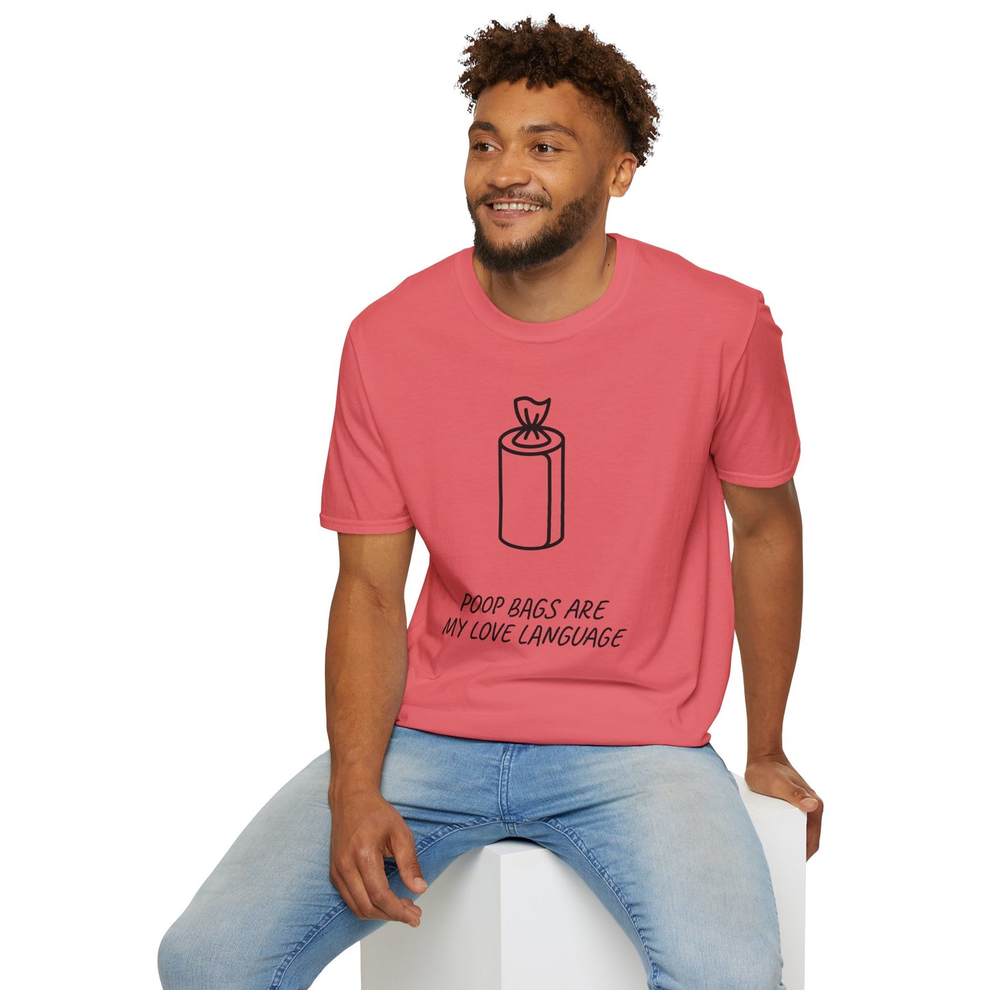 Poop Bags Are My Love Language T‑Shirt — Funny Dog Mom Pet Waste Bag Tee