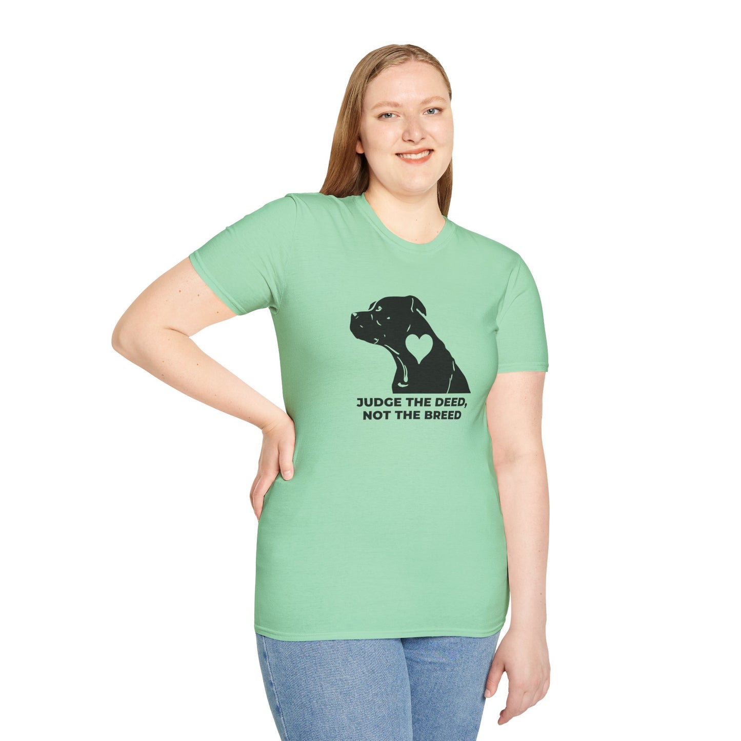 T‑Shirt — “Judge the Deed Not the Breed” Dog Rescue Tee