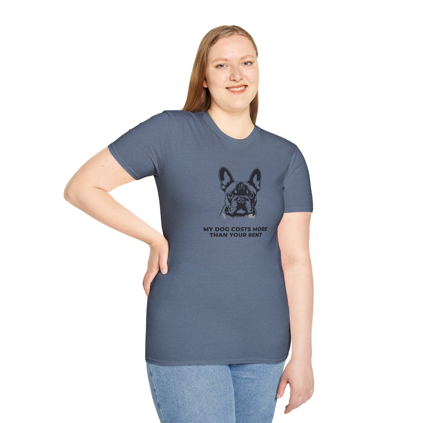French Bulldog T-Shirt — "My Dog Costs More Than Your Rent" Cute Pet Lover Tee