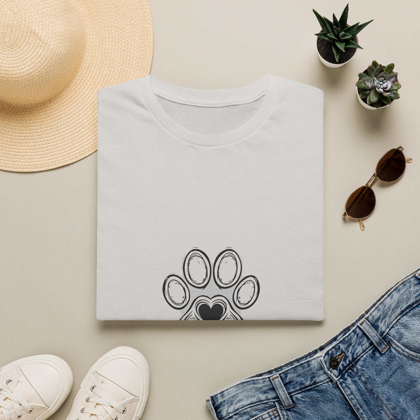 Dog Mom T-Shirt — Cute Paw Print Heart Tee for Pet Lovers