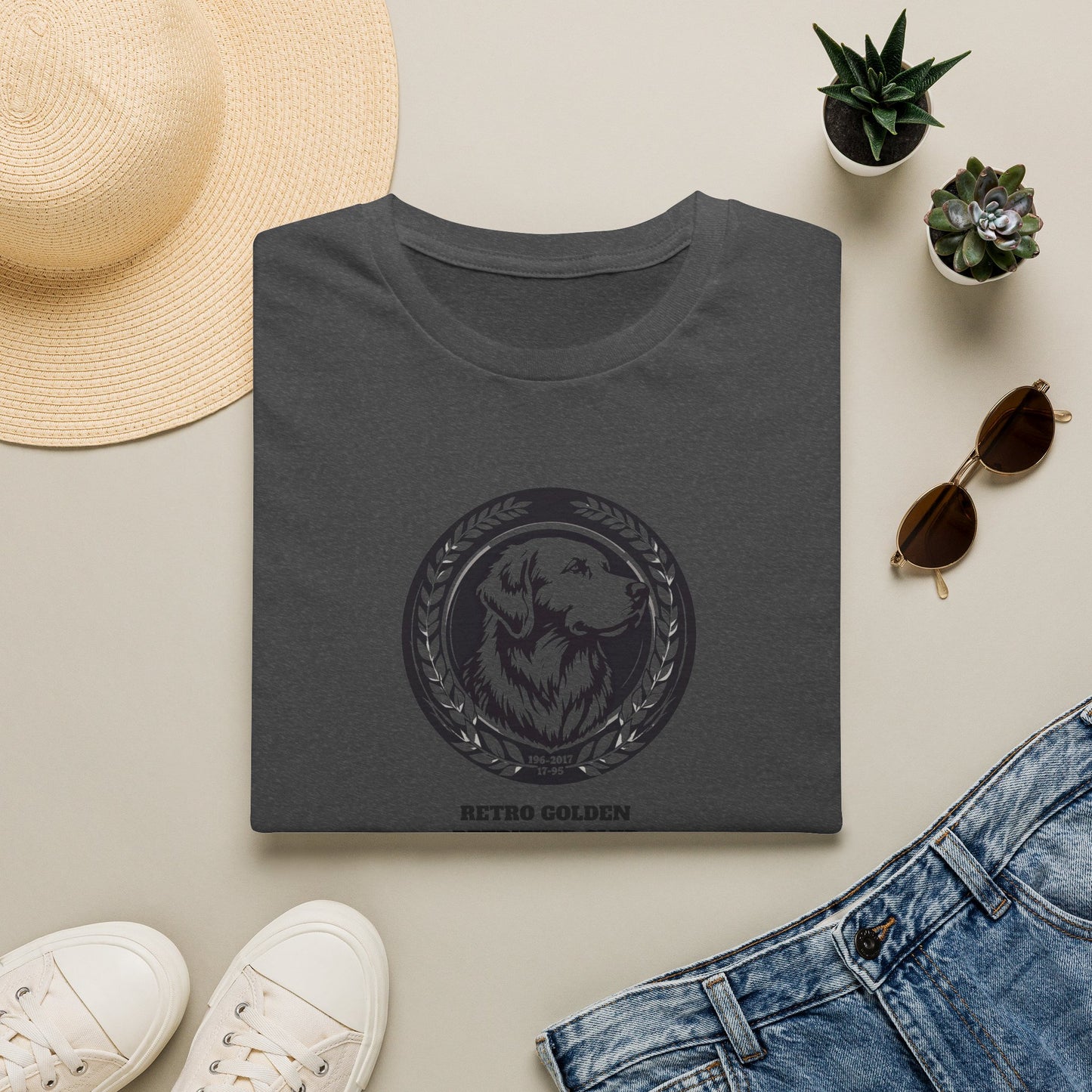 Golden Retriever Logo T-Shirt — Retro Golden Dog Graphic Tee
