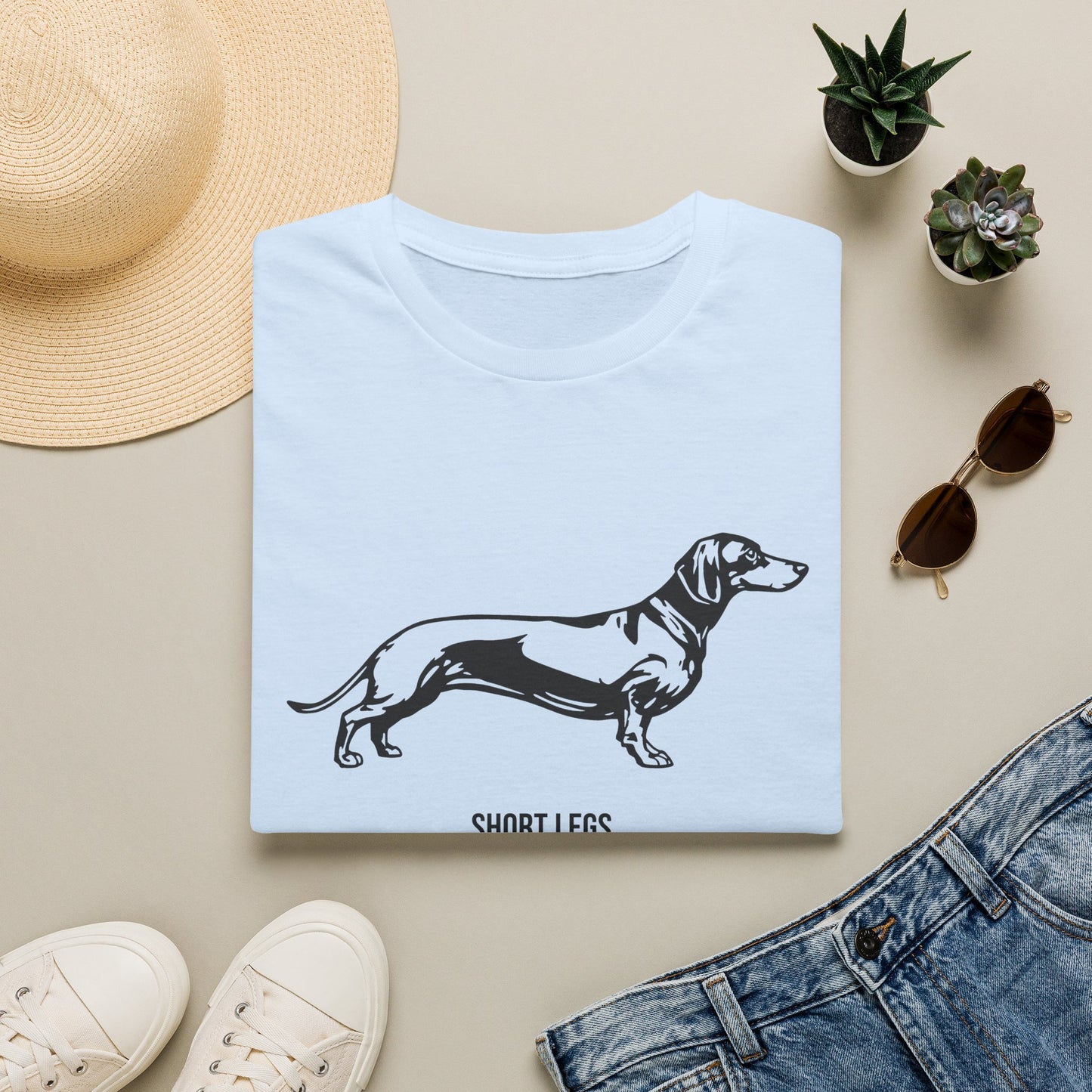 Dachshund Graphic T-Shirt — "Short Legs Big Attitude"