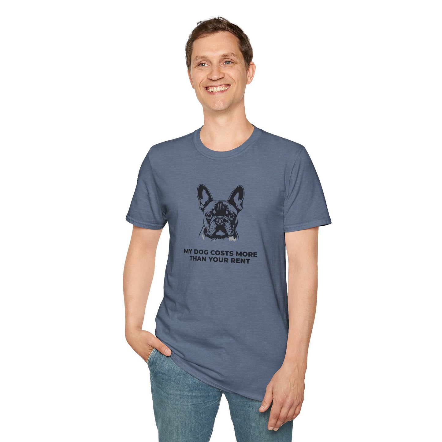 French Bulldog T-Shirt — "My Dog Costs More Than Your Rent" Cute Pet Lover Tee