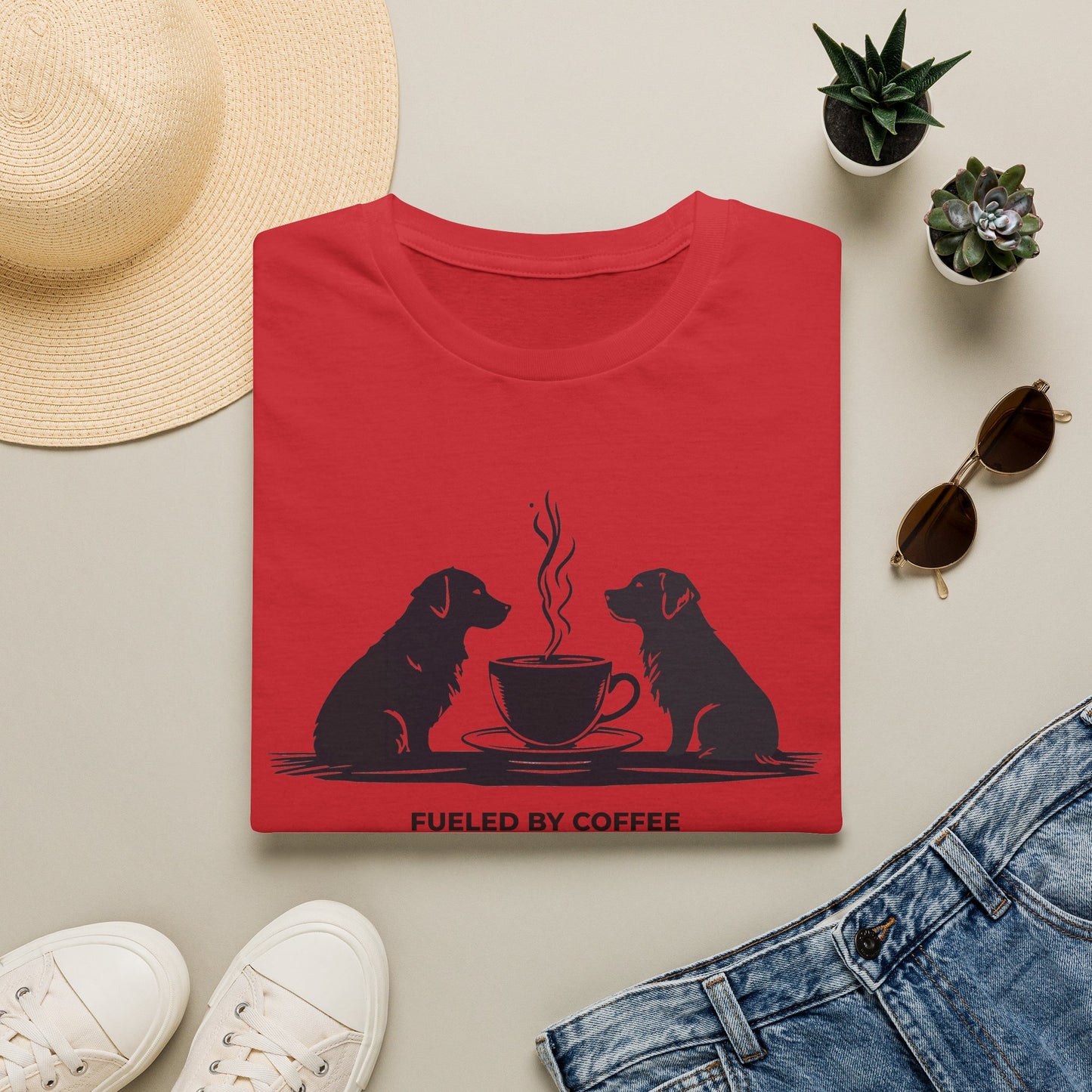 Coffee & Retriever T-Shirt — "Fueled by Coffee & Retriever Energy"
