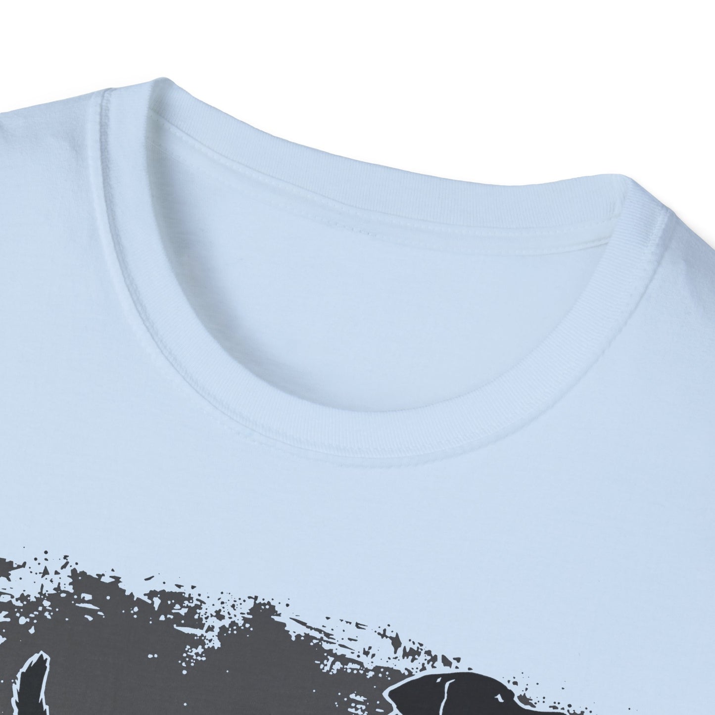 Running Labrador Graphic T-Shirt — "Yes, He's Friendly" Dog Tee