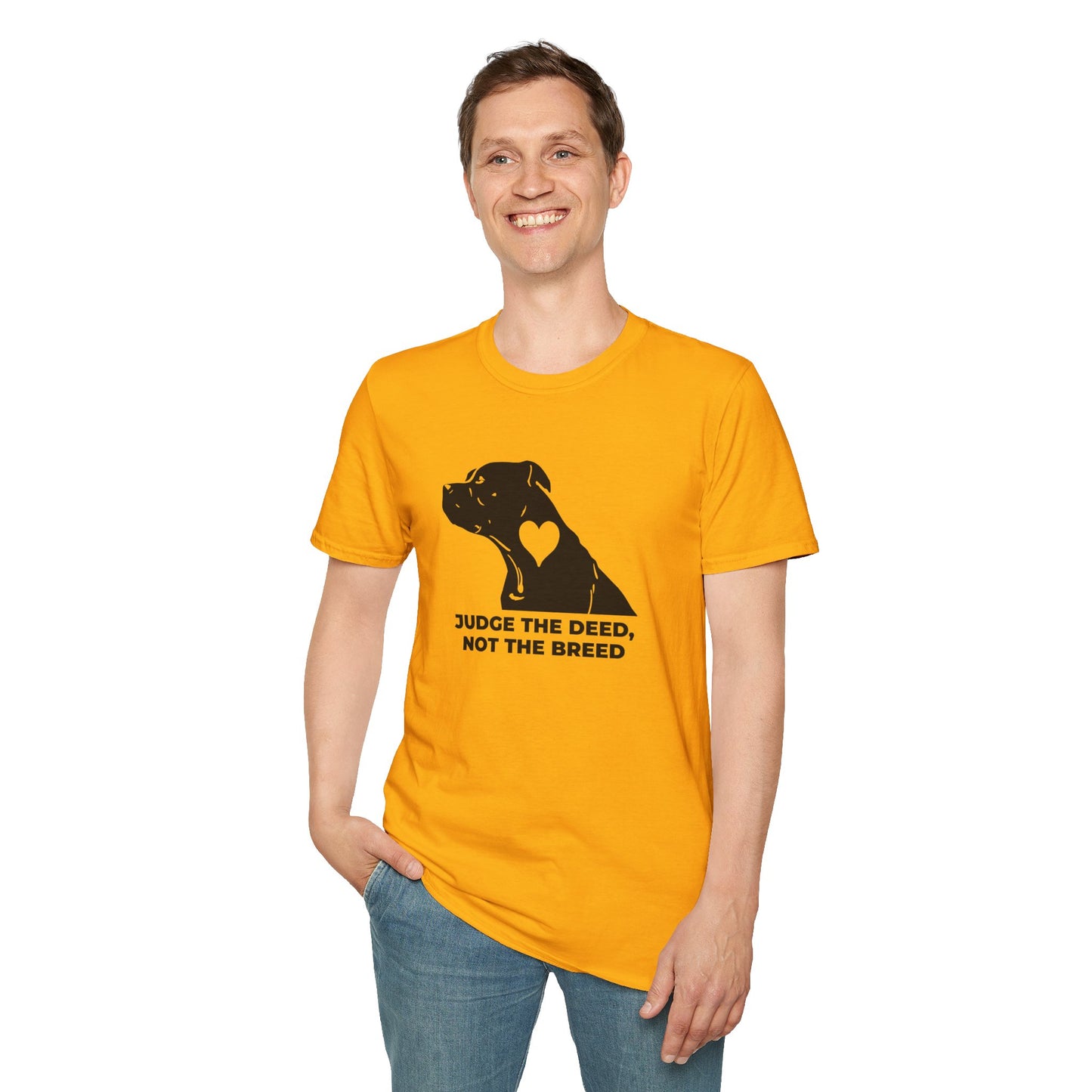 T‑Shirt — “Judge the Deed Not the Breed” Dog Rescue Tee
