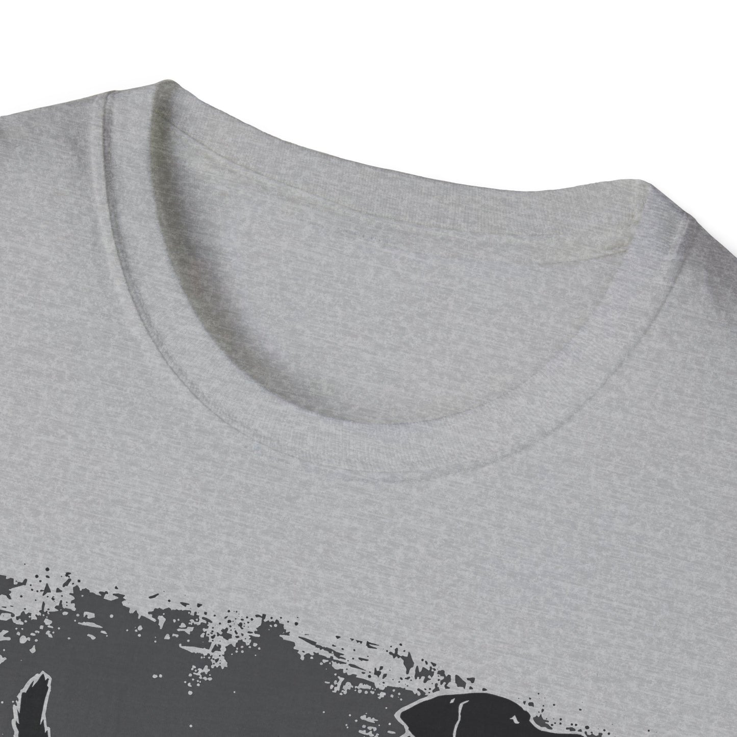 Running Labrador Graphic T-Shirt — "Yes, He's Friendly" Dog Tee