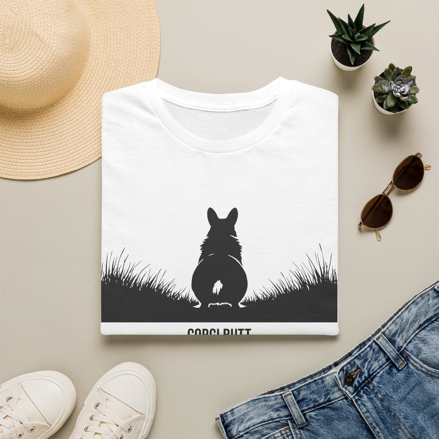 Corgi Butt T-Shirt — Cute Silhouette Dog Tee for Corgi Lovers