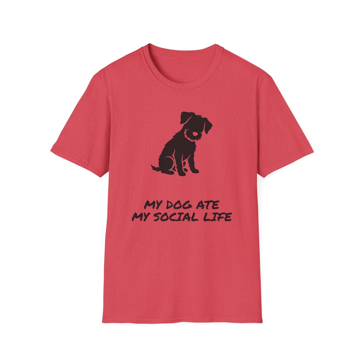 Dog Silhouette T-Shirt — "My Dog Ate My Social Life" Cute Pet Lover Tee