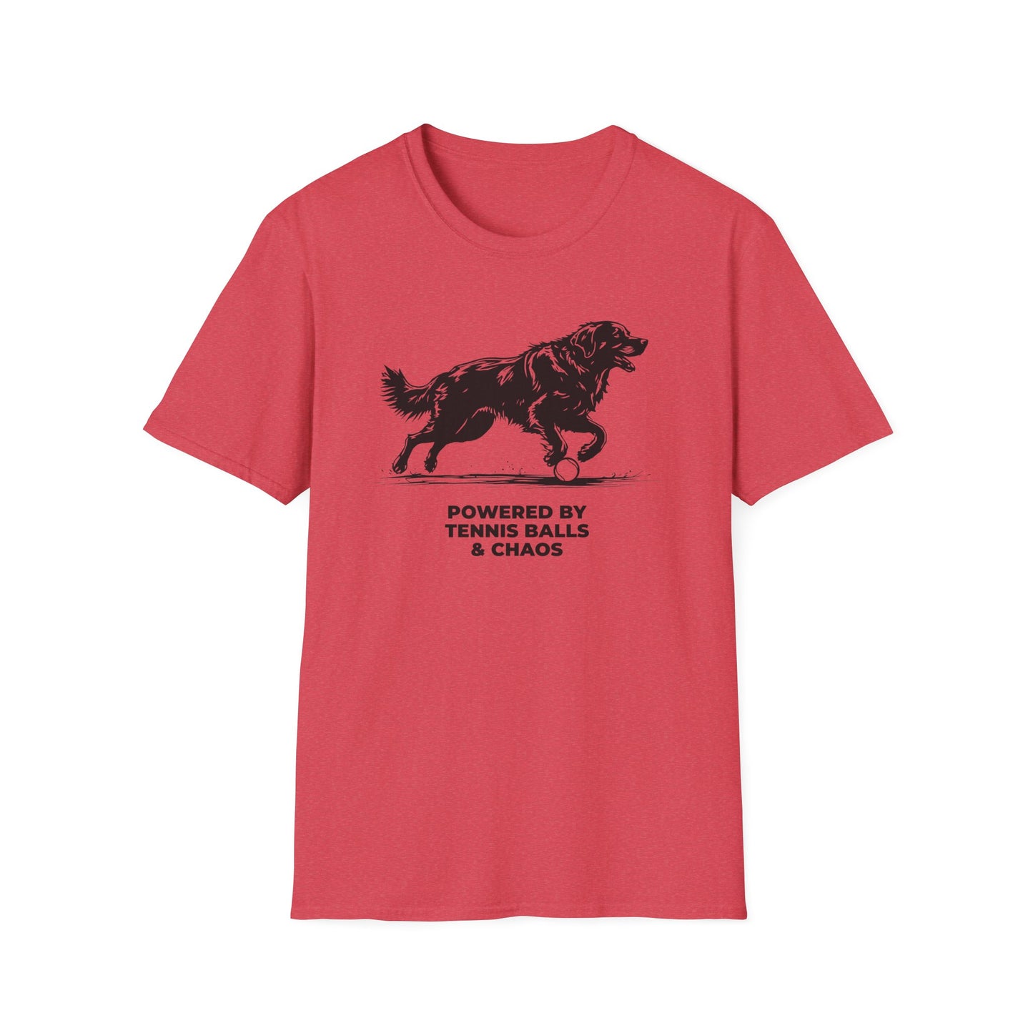 Retriever T‑Shirt — "Powered by Tennis Balls & Chaos" Graphic Tee