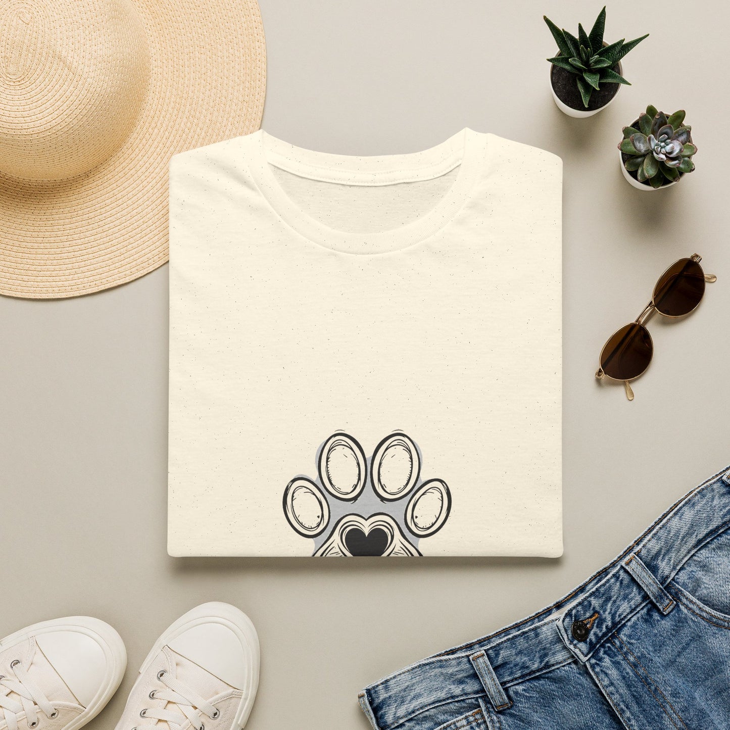 Dog Mom T-Shirt — Cute Paw Print Heart Tee for Pet Lovers