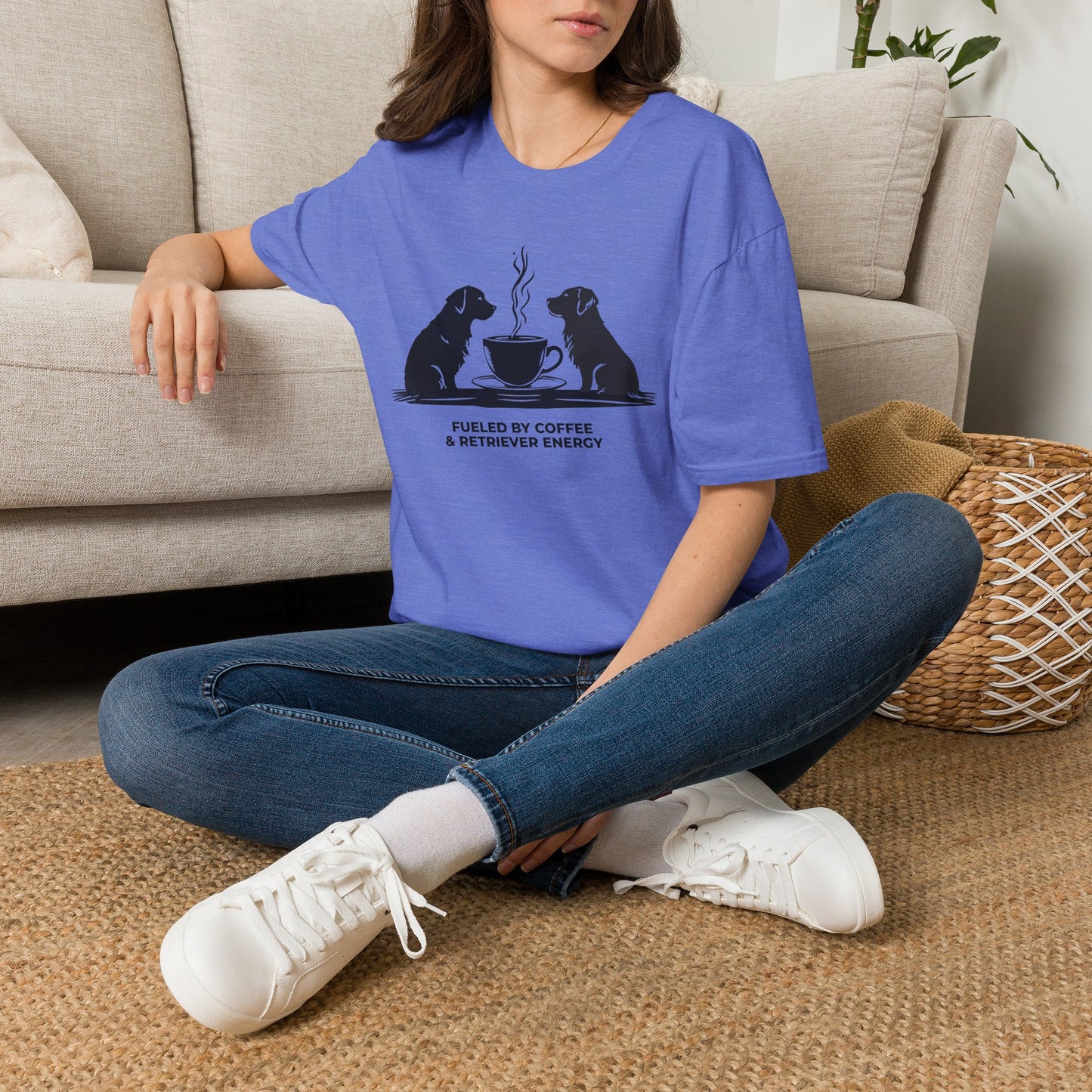 Coffee & Retriever T-Shirt — "Fueled by Coffee & Retriever Energy"