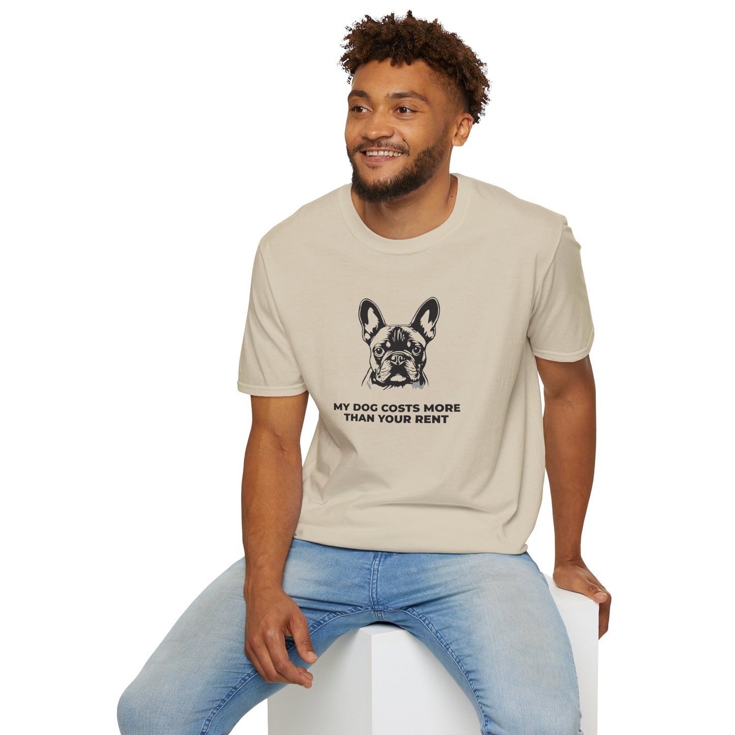 French Bulldog T-Shirt — "My Dog Costs More Than Your Rent" Cute Pet Lover Tee