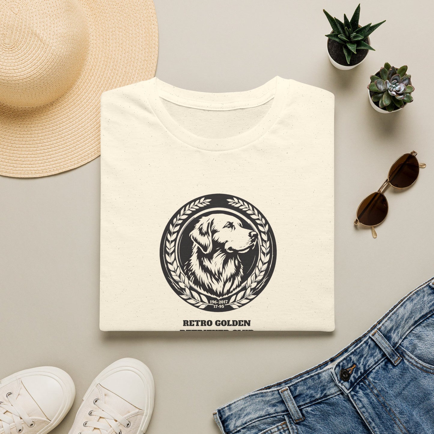 Golden Retriever Logo T-Shirt — Retro Golden Dog Graphic Tee